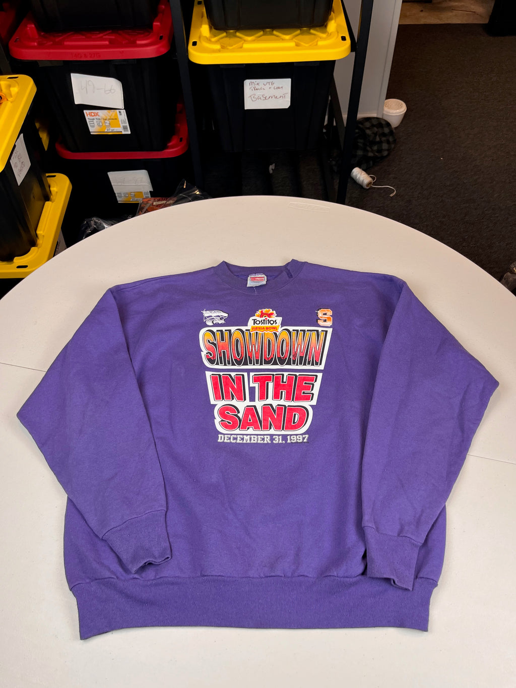 Vintage 1997 Tostitos Fiesta Bowl Showdown In The Sand Sweatshirt