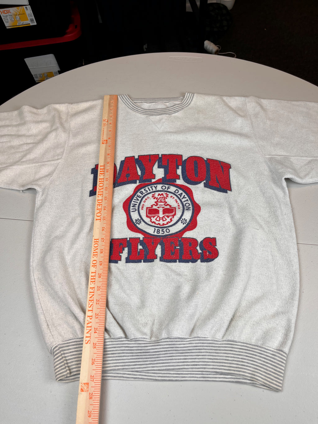 Vintage University of Dayton Flyers Striped Trim Sweatshirt