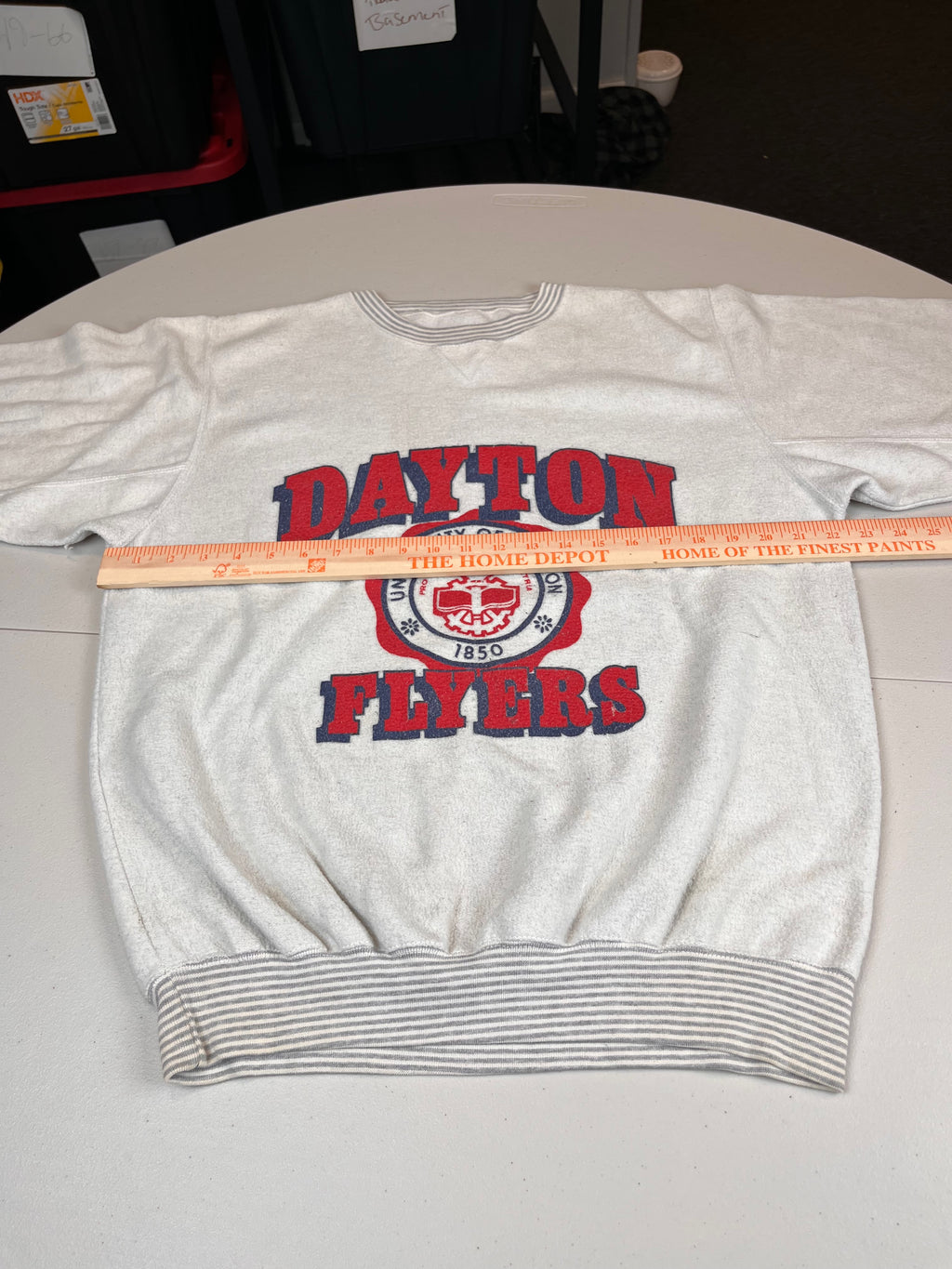 Vintage University of Dayton Flyers Striped Trim Sweatshirt