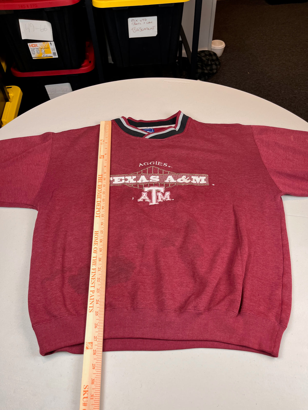 Vintage Texas A&M Aggies Striped Trim Sweatshirt Maroon