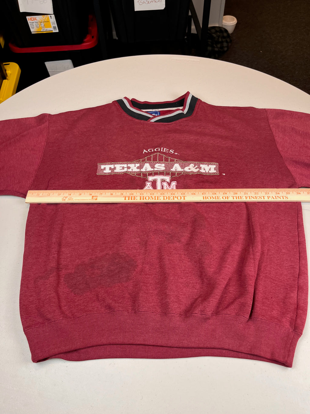 Vintage Texas A&M Aggies Striped Trim Sweatshirt Maroon