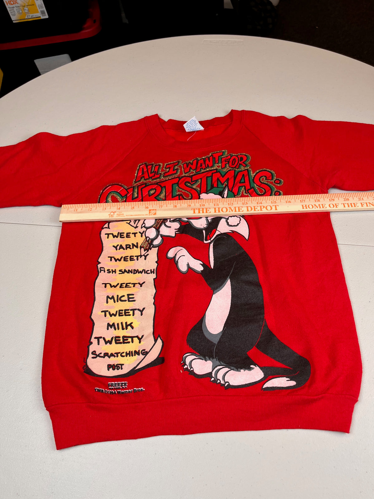 Vintage 1993 Looney Tunes Sylvester Christmas Sweatshirt