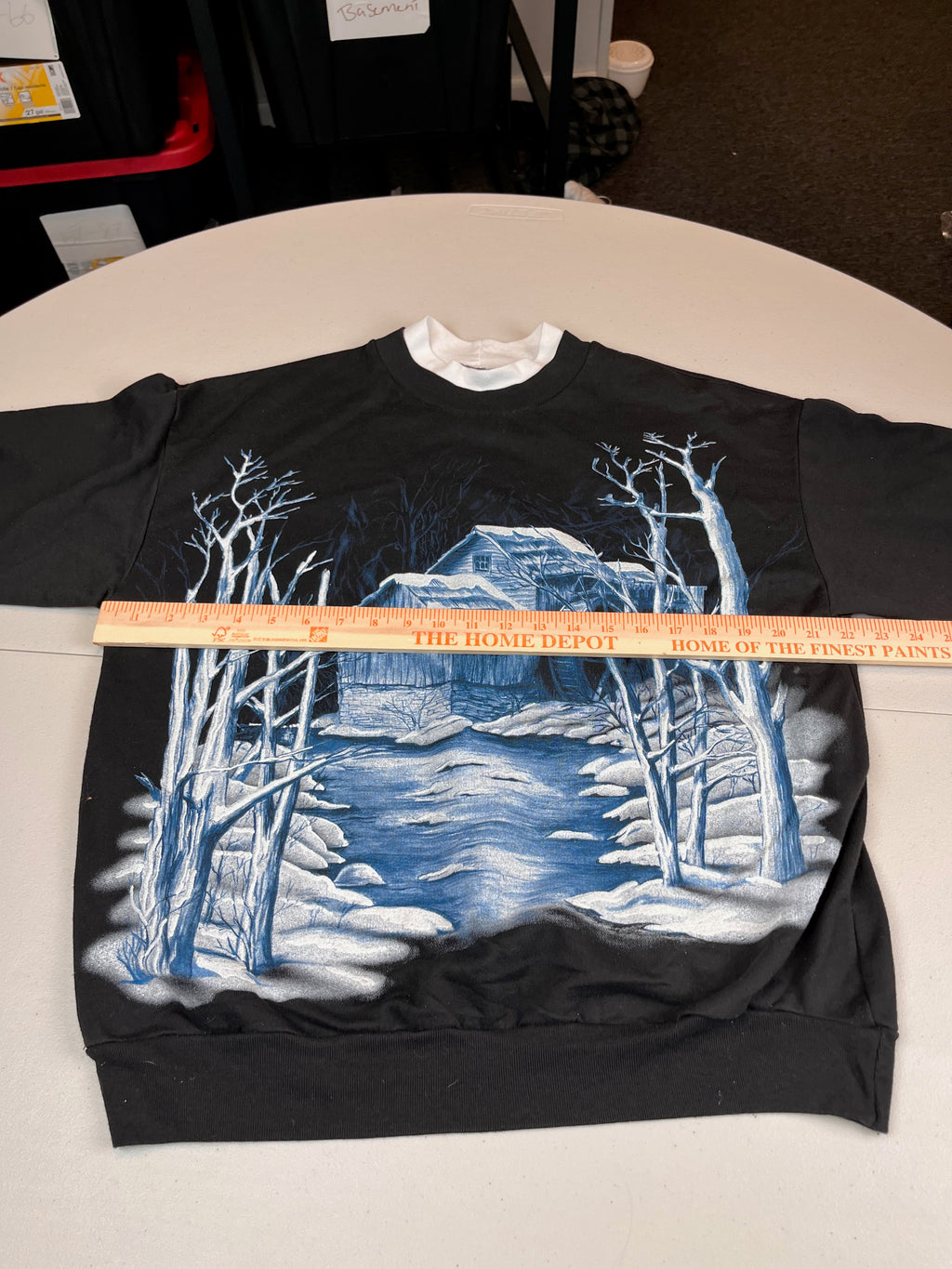 Vintage Winter Watermill Scene Sweatshirt