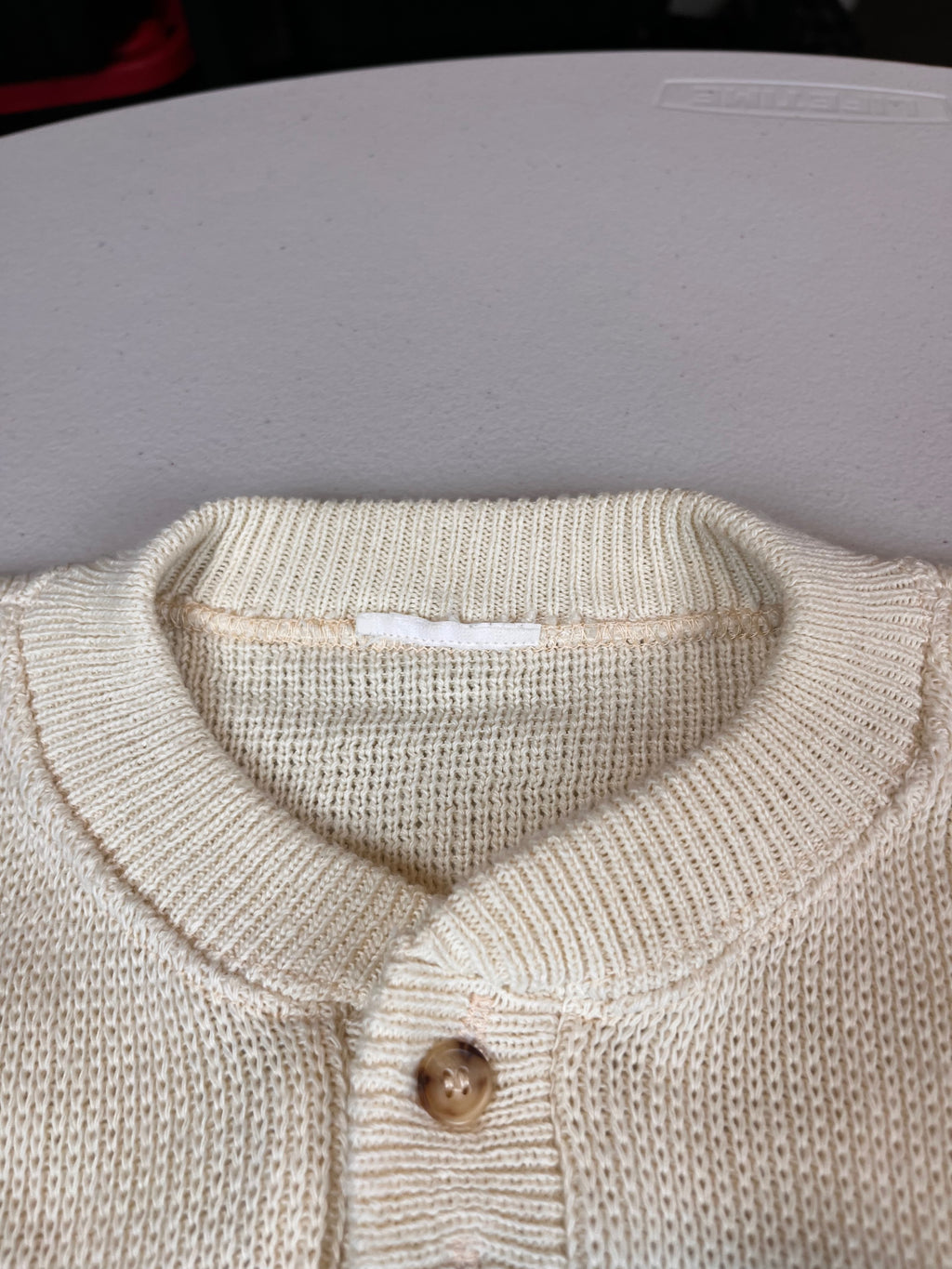 Vintage Disney Mickey Mouse Golfing Henley Sweater Cream