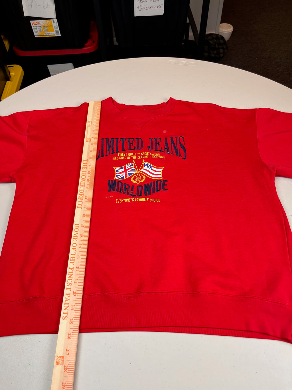 Vintage Limited Jeans Worldwide Flags Graphic Sweatshirt