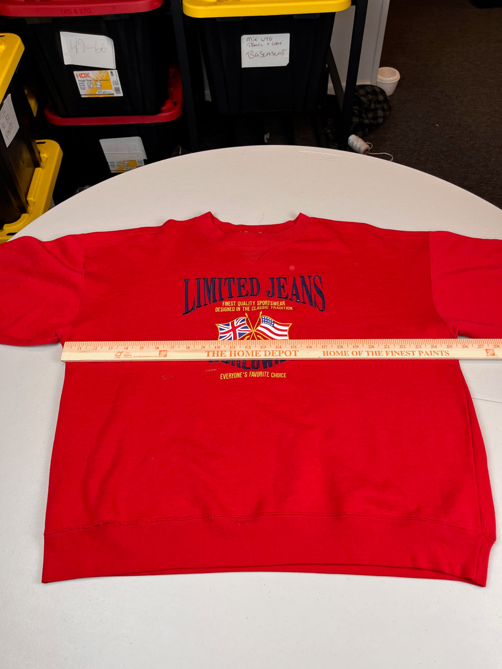 Vintage Limited Jeans Worldwide Flags Graphic Sweatshirt