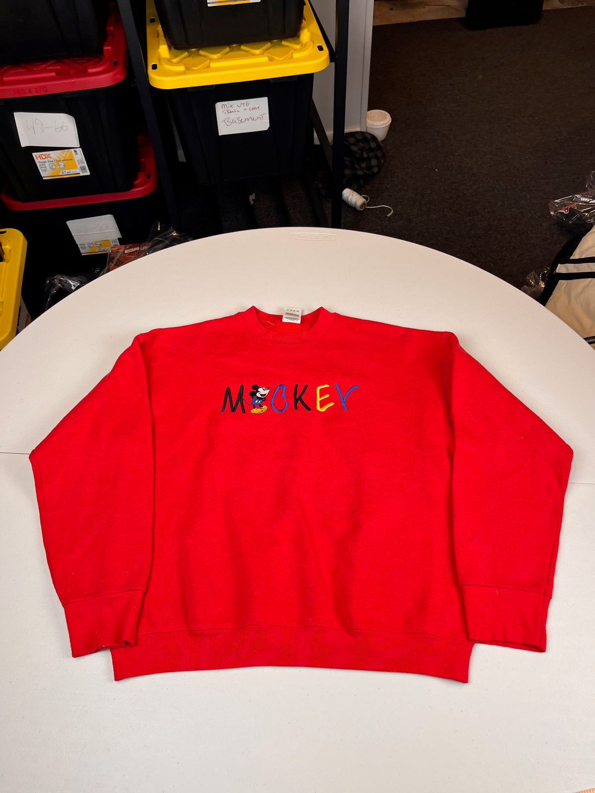Vintage Disney Mickey Mouse Spellout Crewneck Sweatshirt