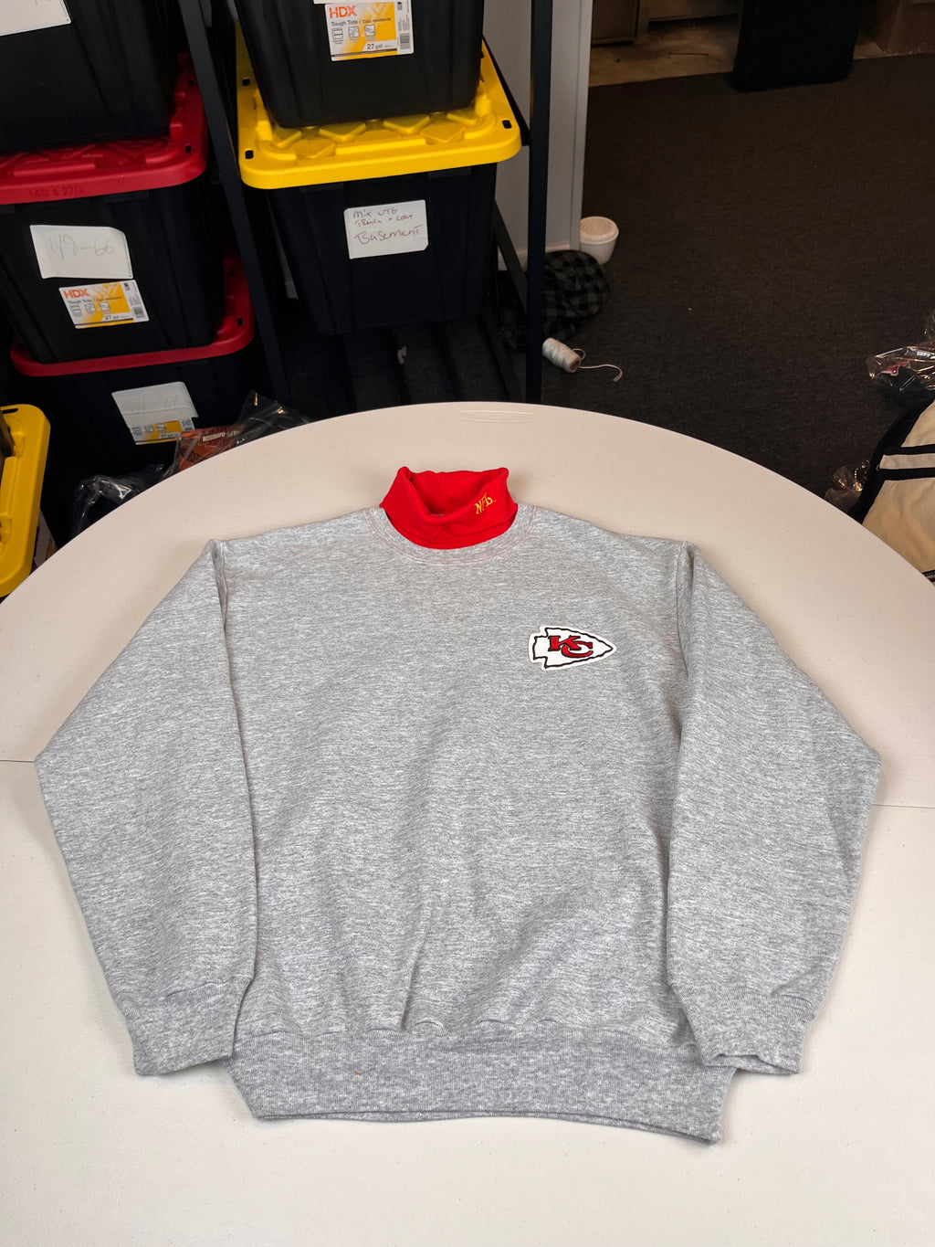 Vintage Kansas City Chiefs Layered Mock Neck Sweatshirt