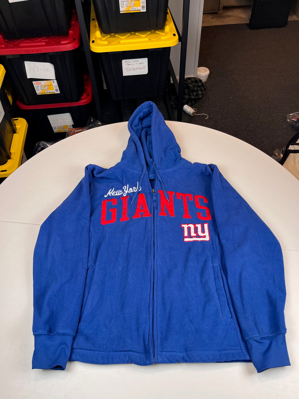 Vintage New York Giants Full-Zip Hoodie Sweatshirt