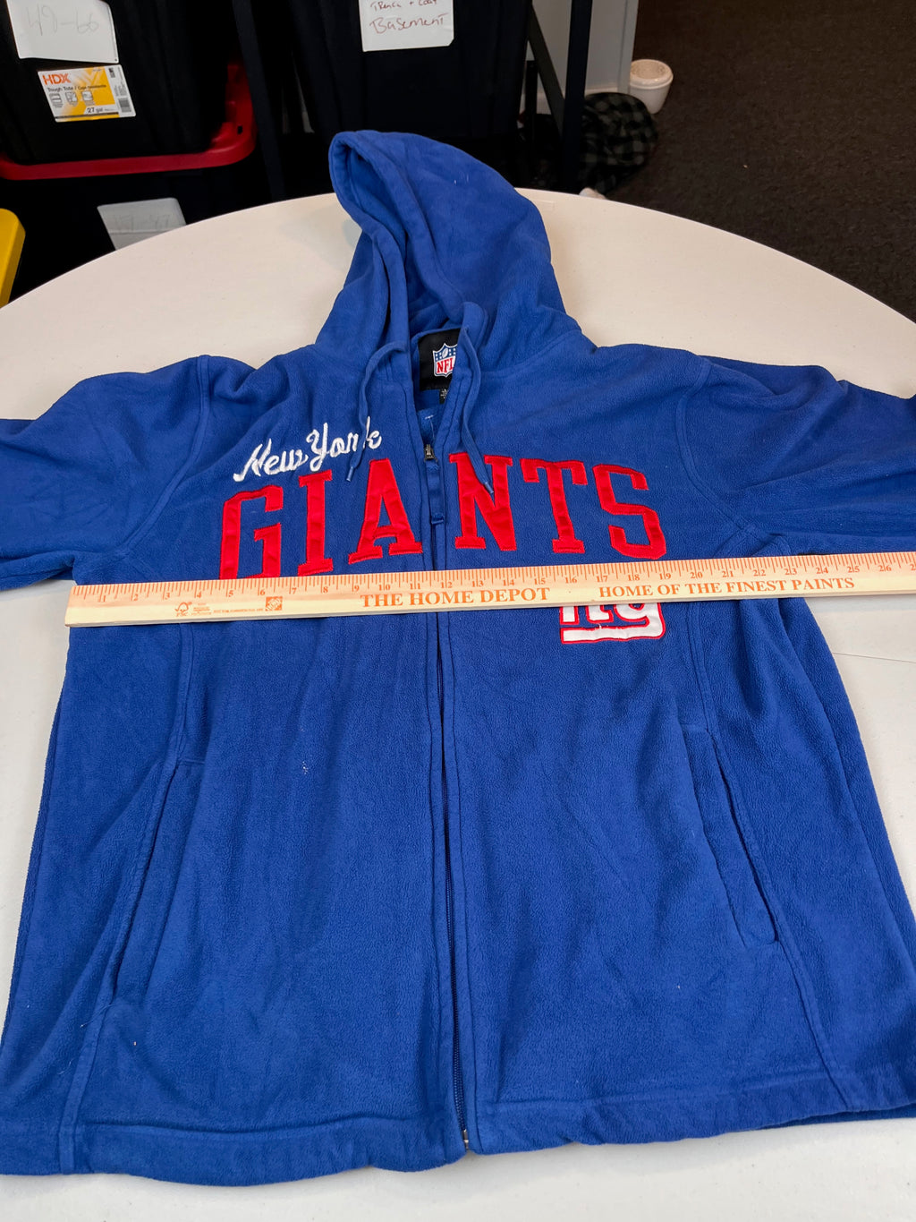 Vintage New York Giants Full-Zip Hoodie Sweatshirt