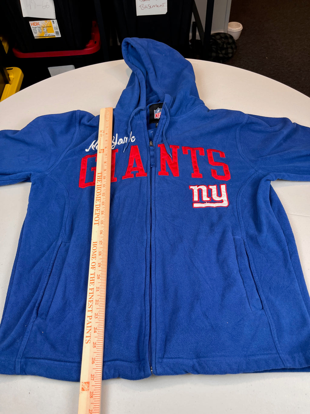 Vintage New York Giants Full-Zip Hoodie Sweatshirt