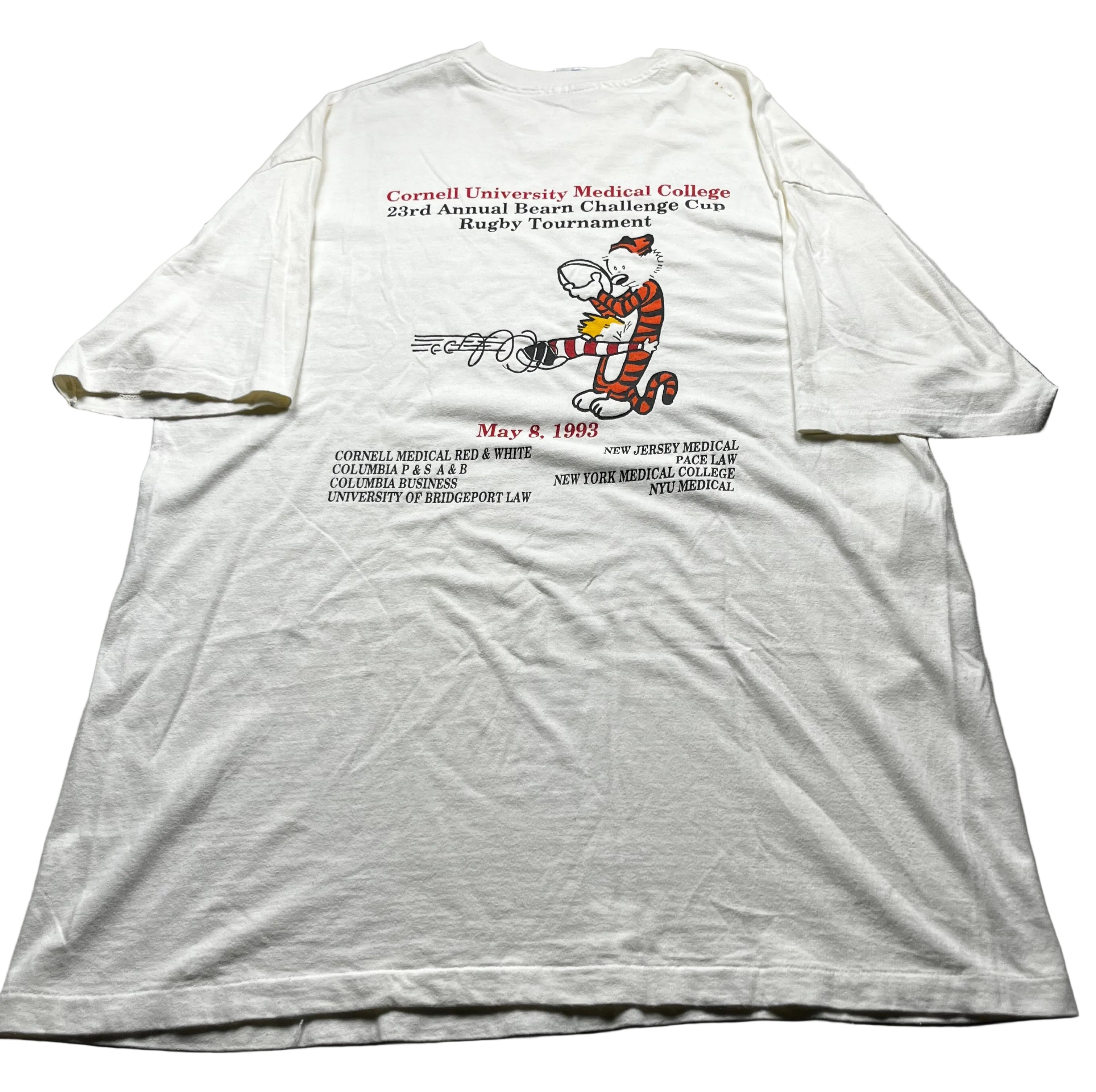 Vintage 1993 Bearn Challenge Cup Rugby Graphic T-Shirt White