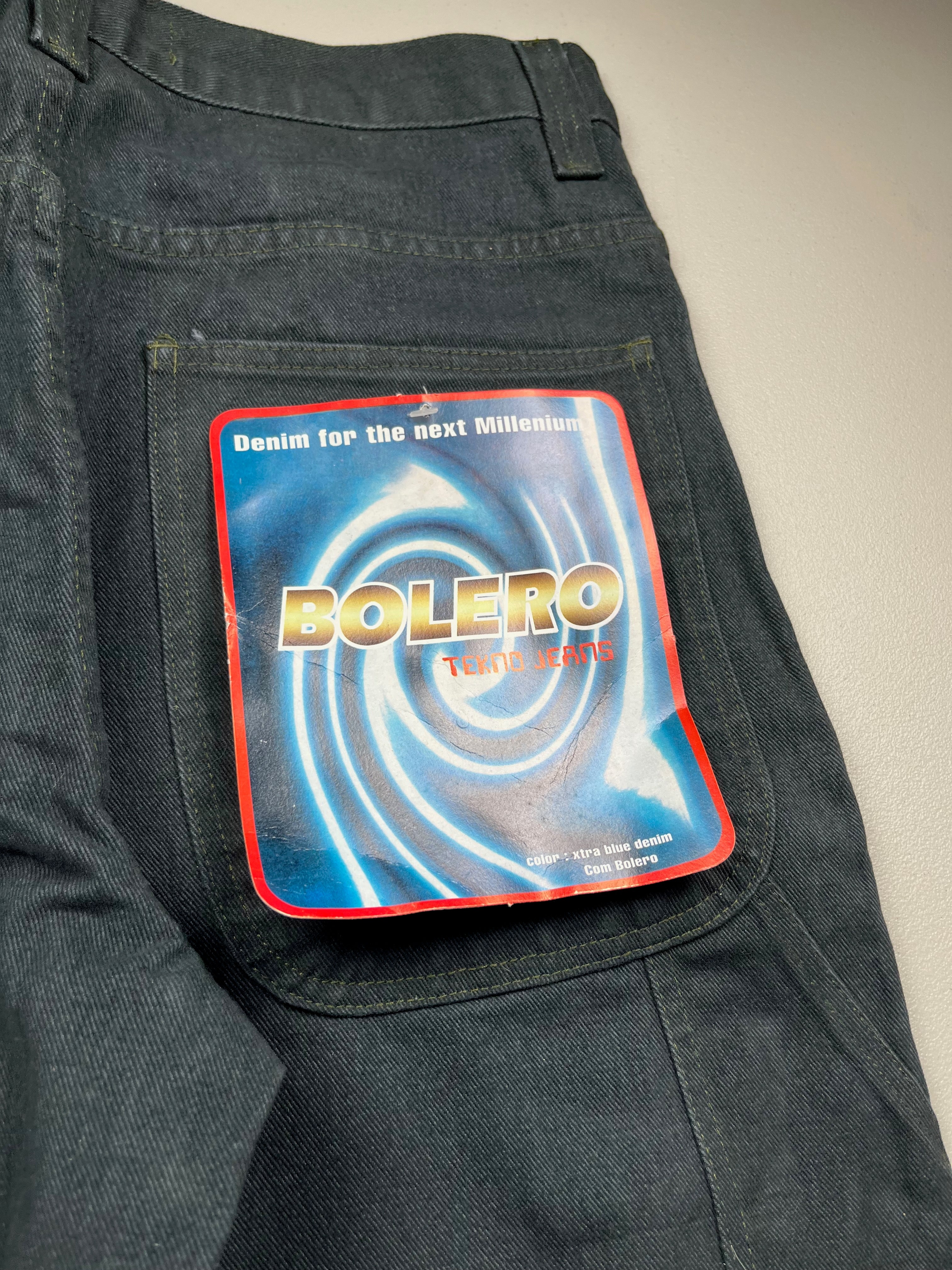 Bolero Tekno Black Wide Leg Denim Rave Skate Jeans
