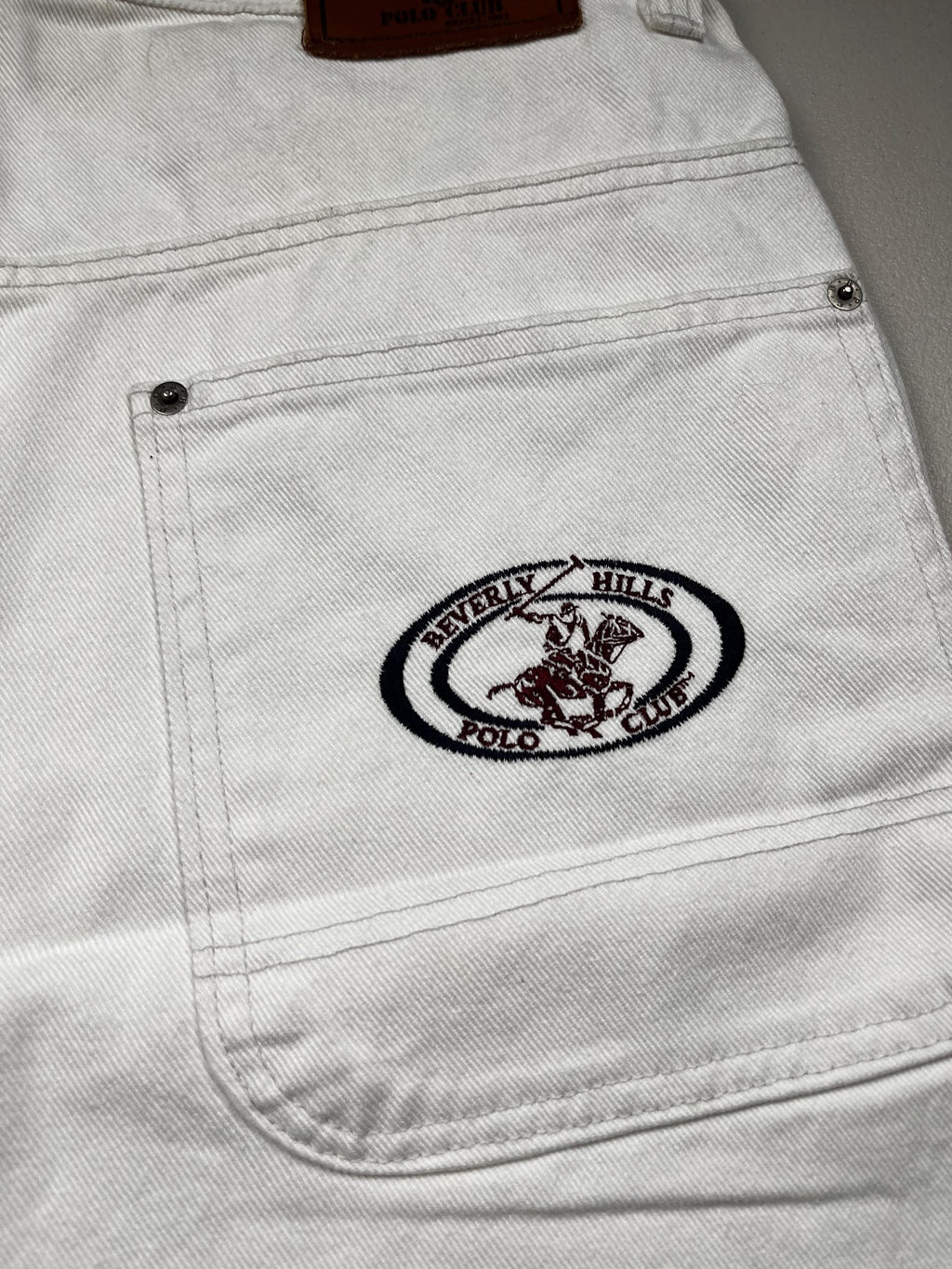 Vintage Y2K Beverly Hills Polo Club White Baggy Wide-Leg Jeans
