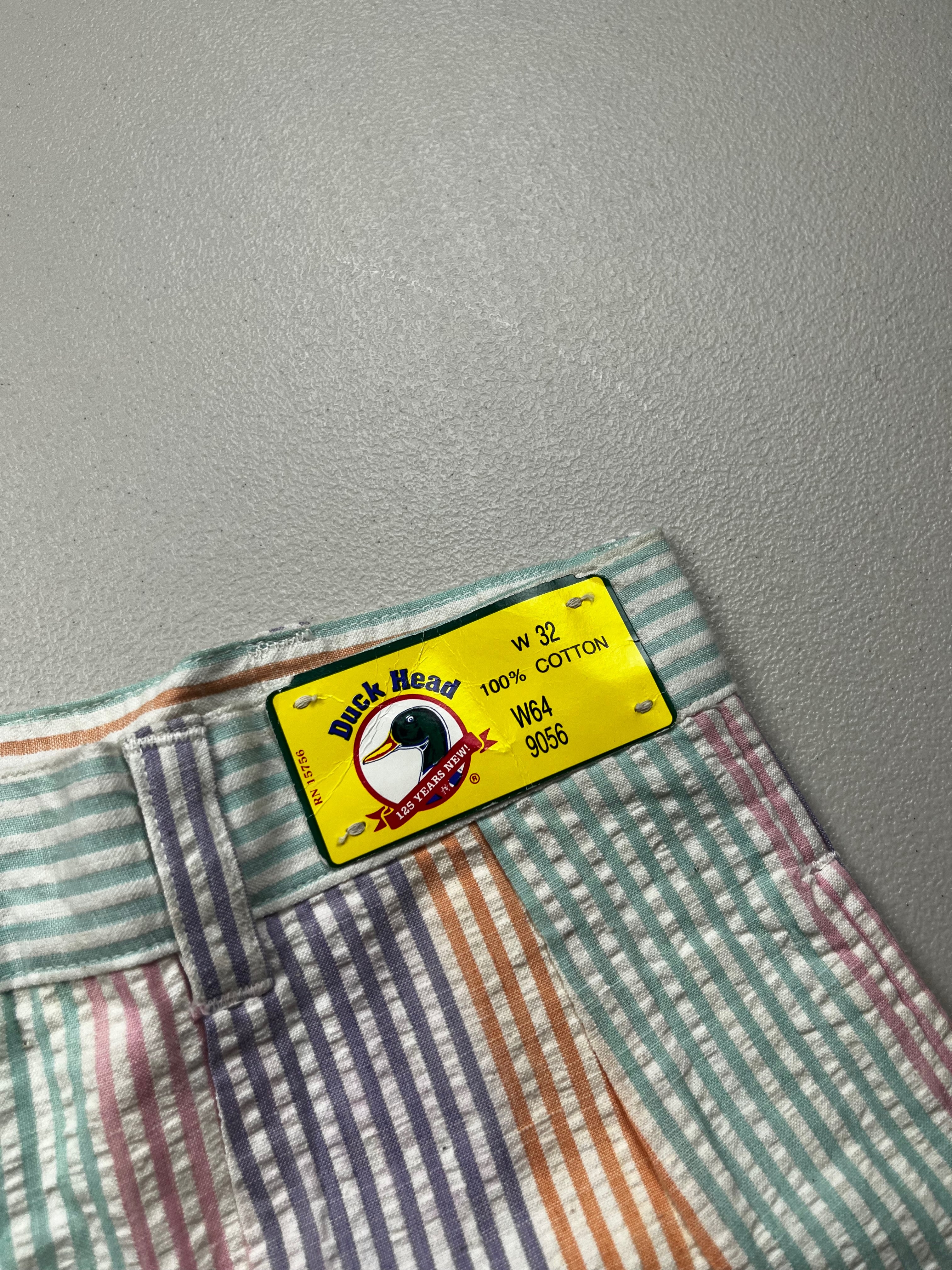 Vintage 90s Duck Head Multi-Color Striped Seersucker Shorts