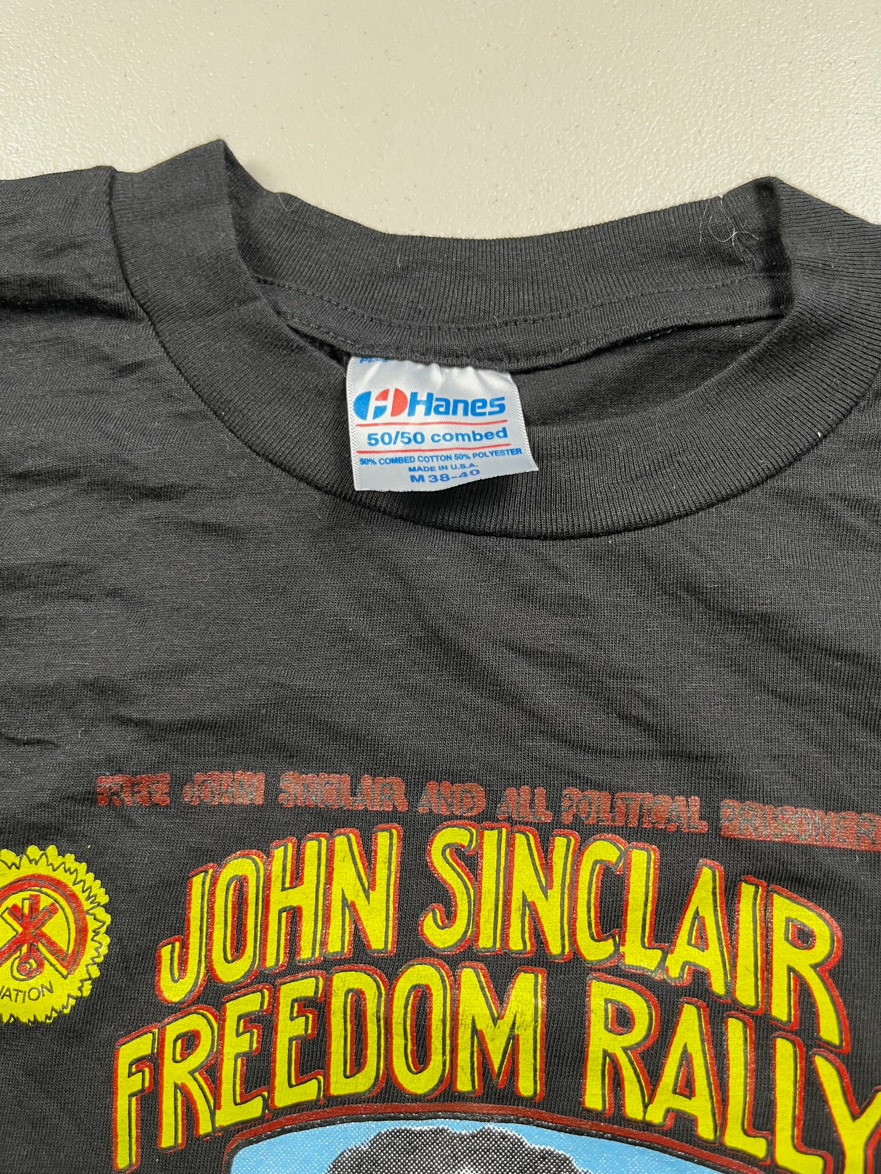 Vintage 1970s Hanes T-shirt "John Sinclair Freedom Rally"