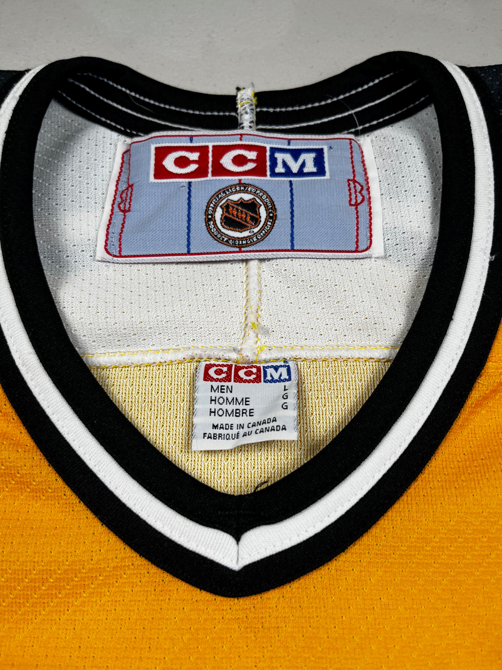 Vintage Yellow CCM Boston Bruins Jersey