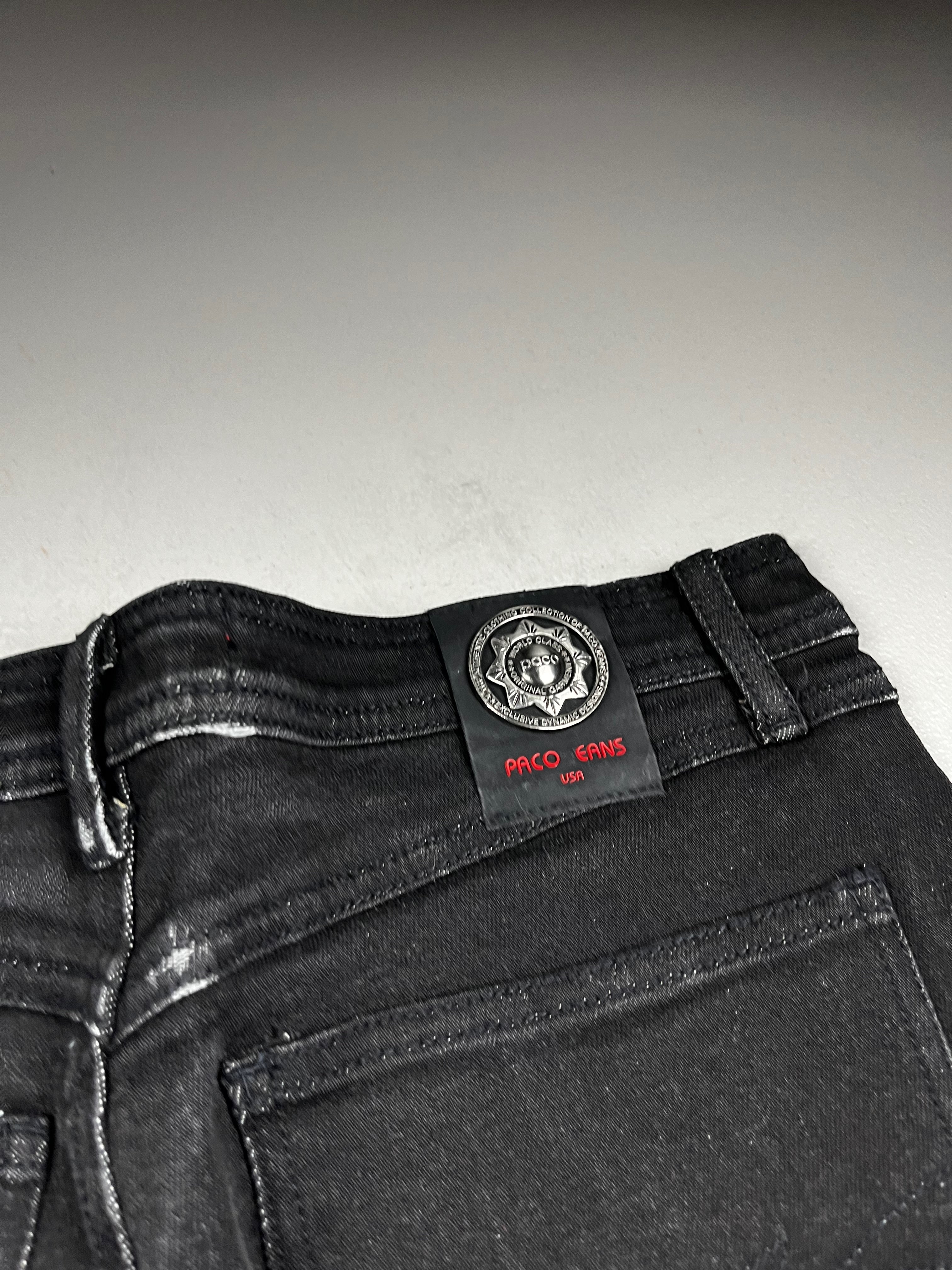 Vintage 90s Paco Jeans Black Slim Flare Denim NWT