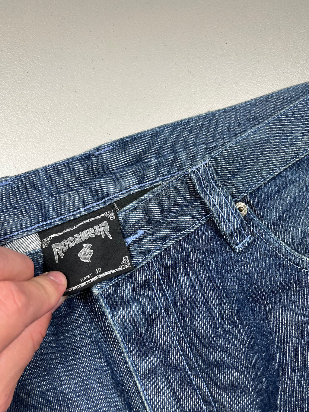 Vintage Rocawear Blue Denim Carpenter Baggy Shorts