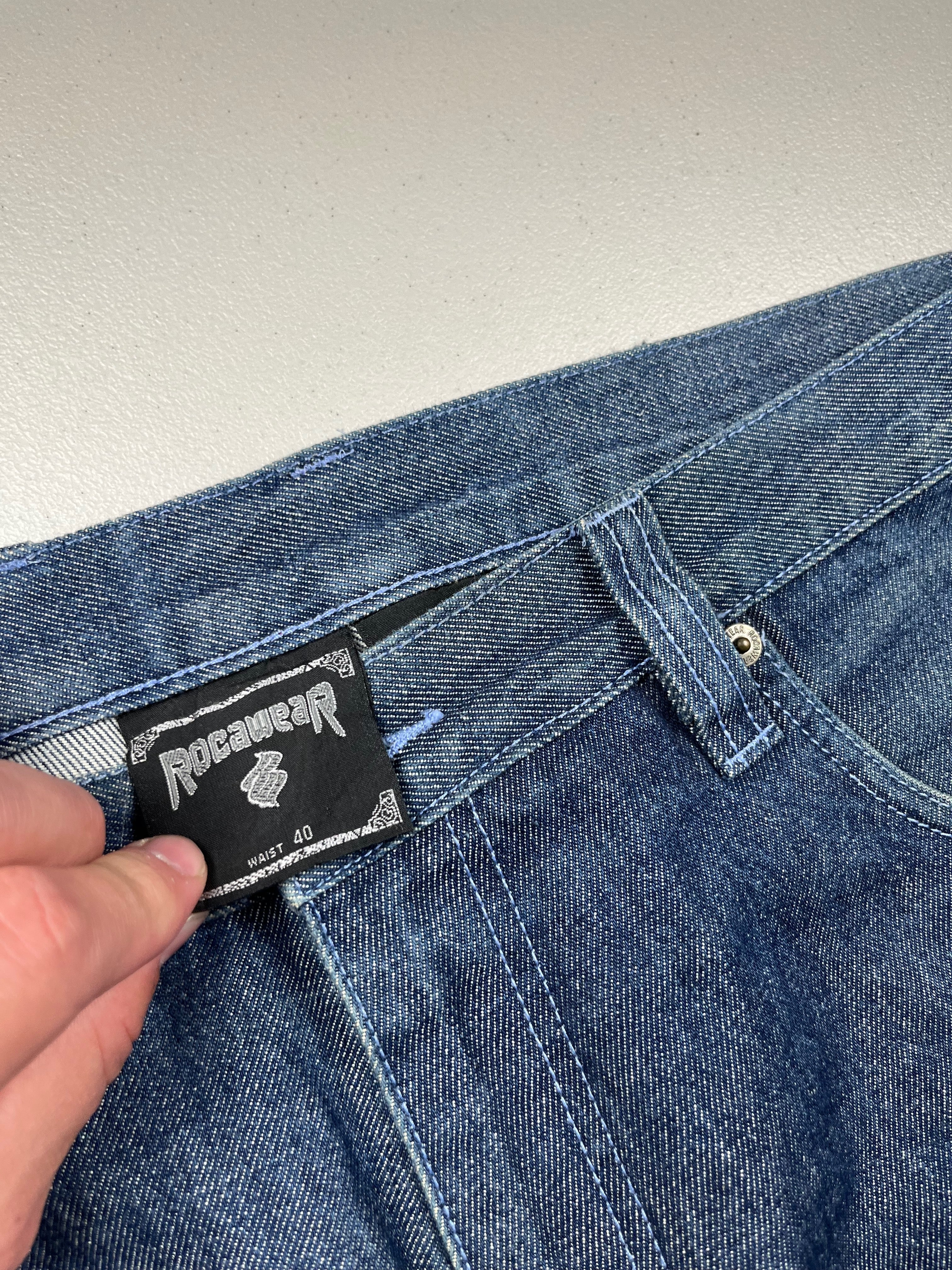 Vintage Rocawear Blue Denim Carpenter Baggy Shorts