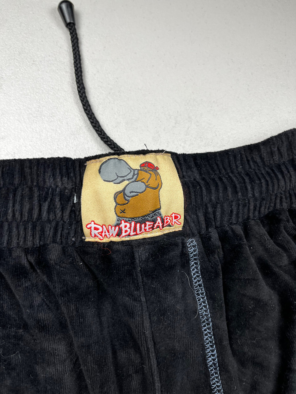 Deadstock Y2K Raw Blue Embroidered Skater Cargo Shorts