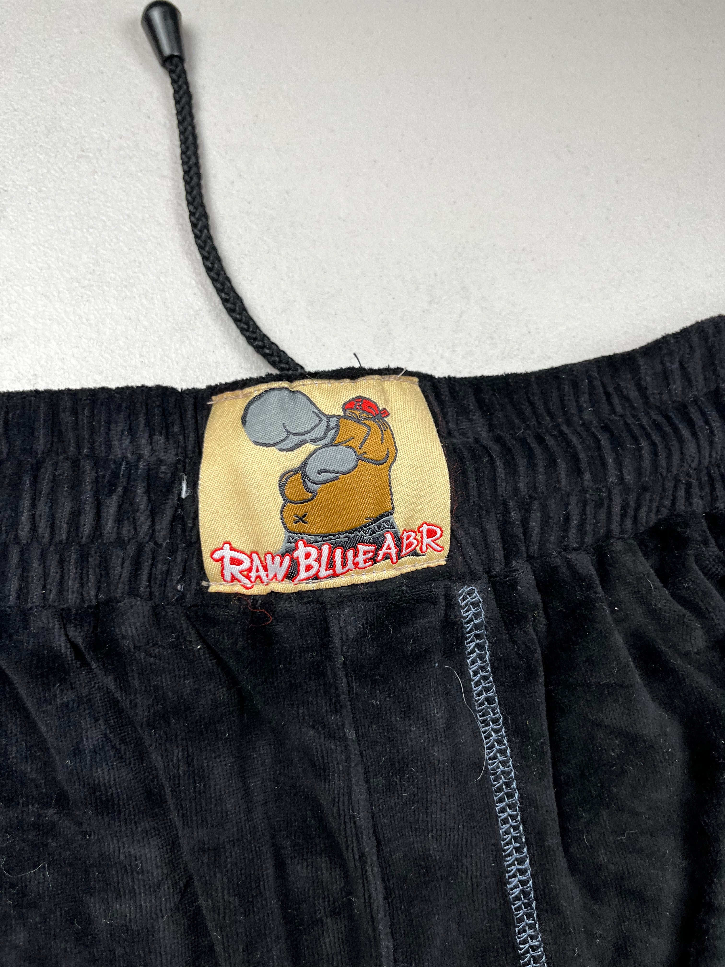 Deadstock Y2K Raw Blue Embroidered Skater Cargo Shorts