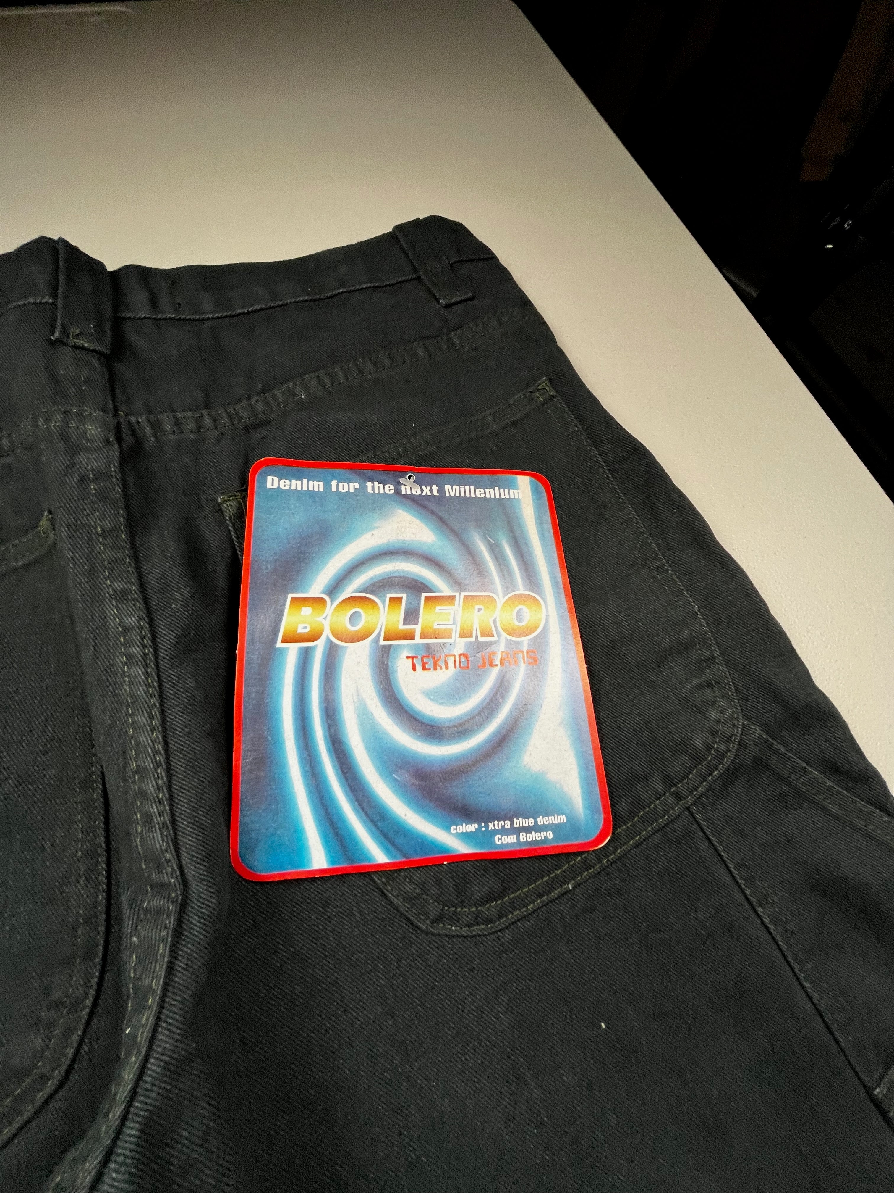 Bolero Tekno Black Wide Leg Denim Rave Skate Jeans