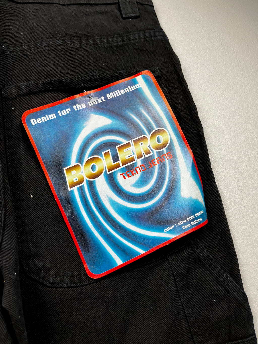 Bolero Tekno Black Wide Leg Denim Rave Skate Jeans