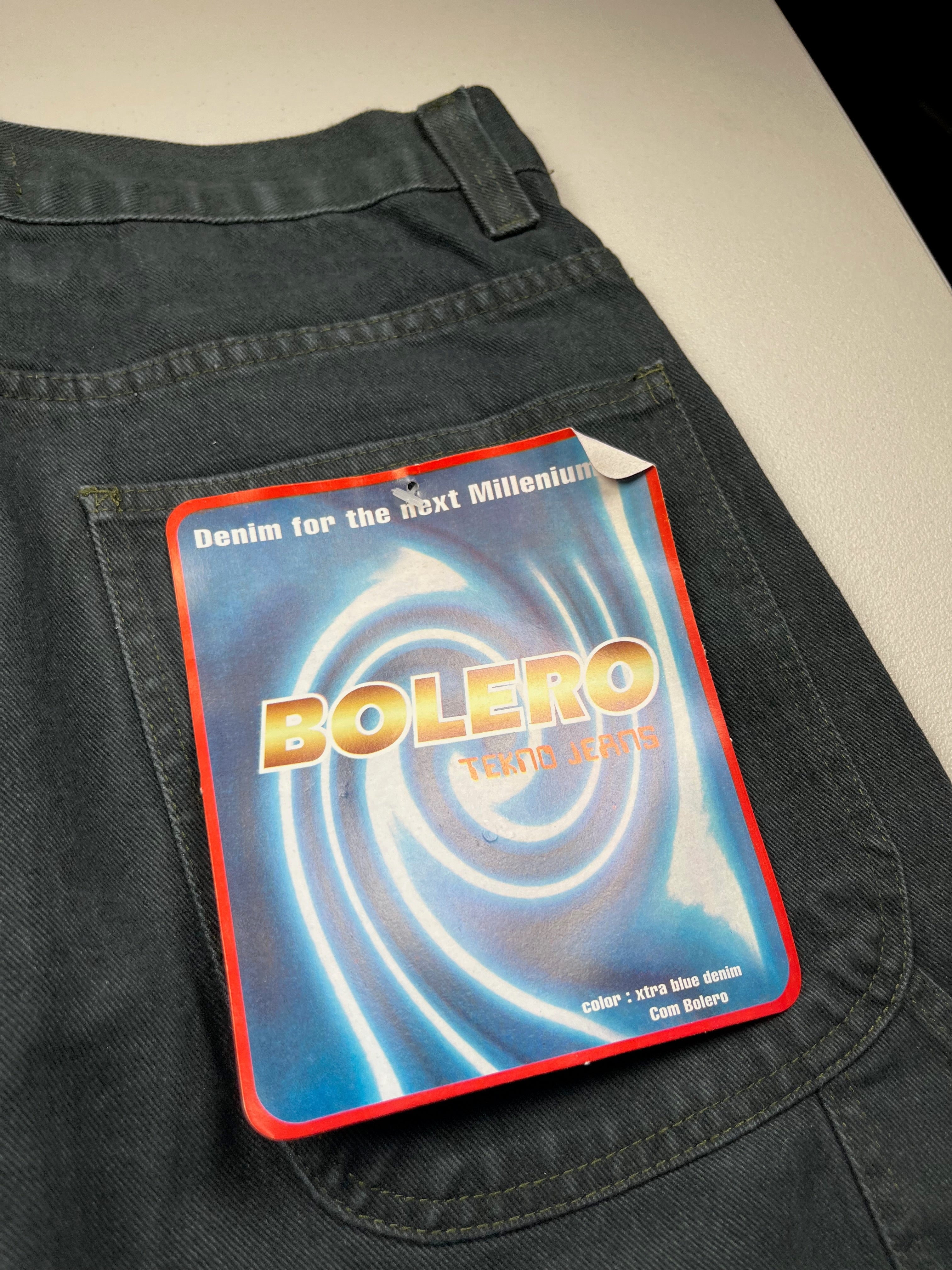 Bolero Tekno Black Wide Leg Denim Rave Skate Jeans