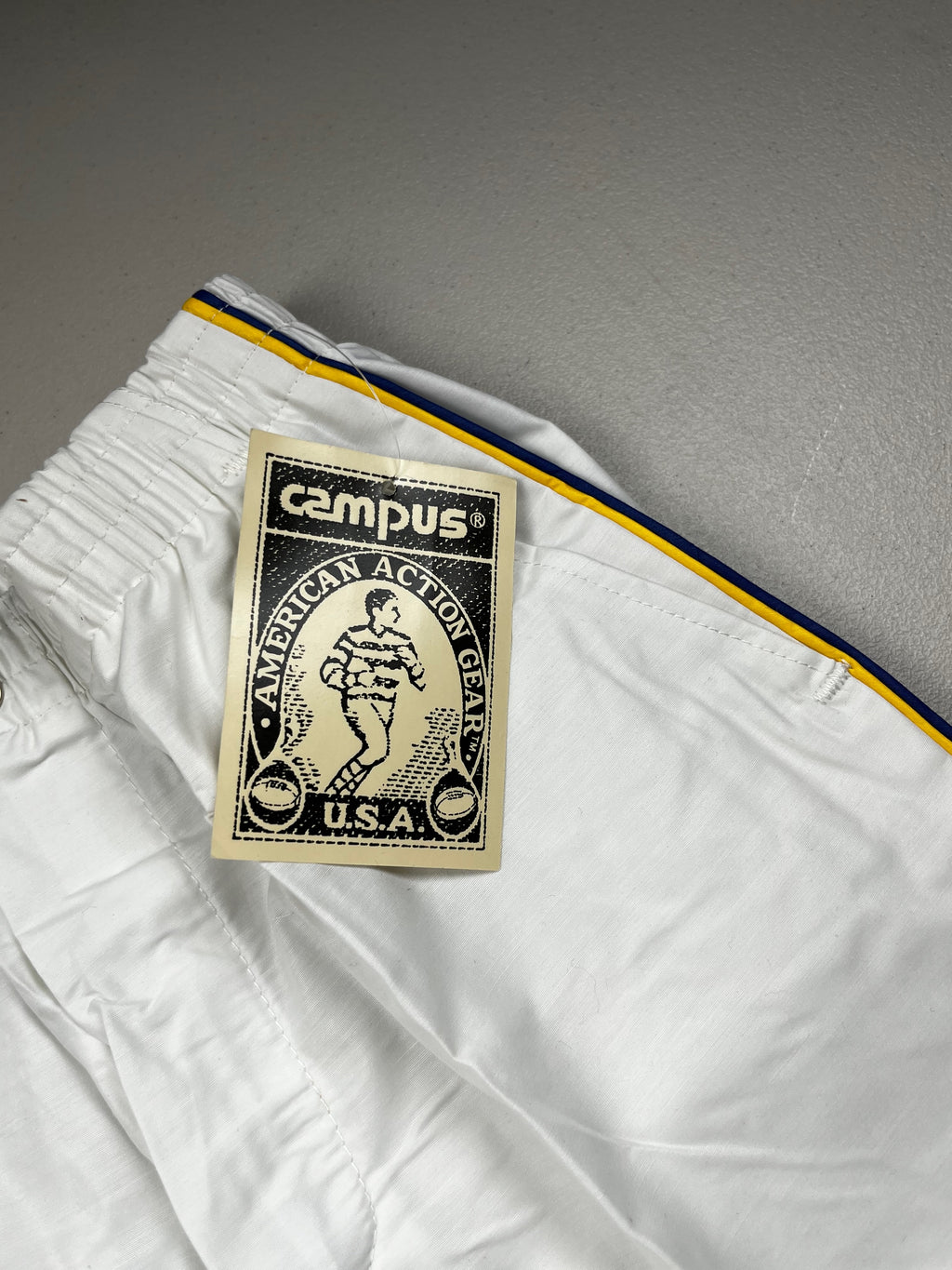 Vintage Campus White Straight Leg Track Pants