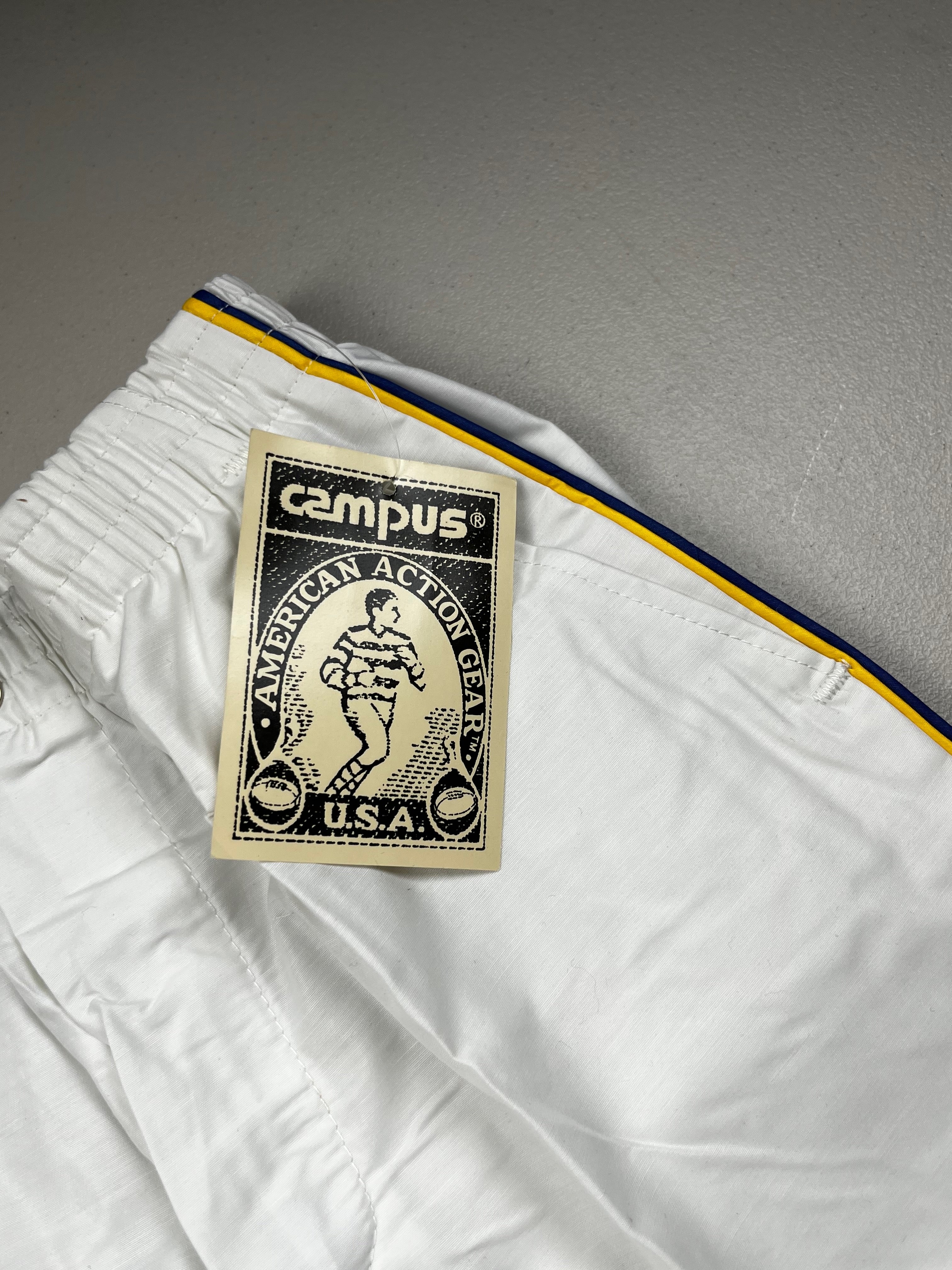 Vintage Campus White Straight Leg Track Pants