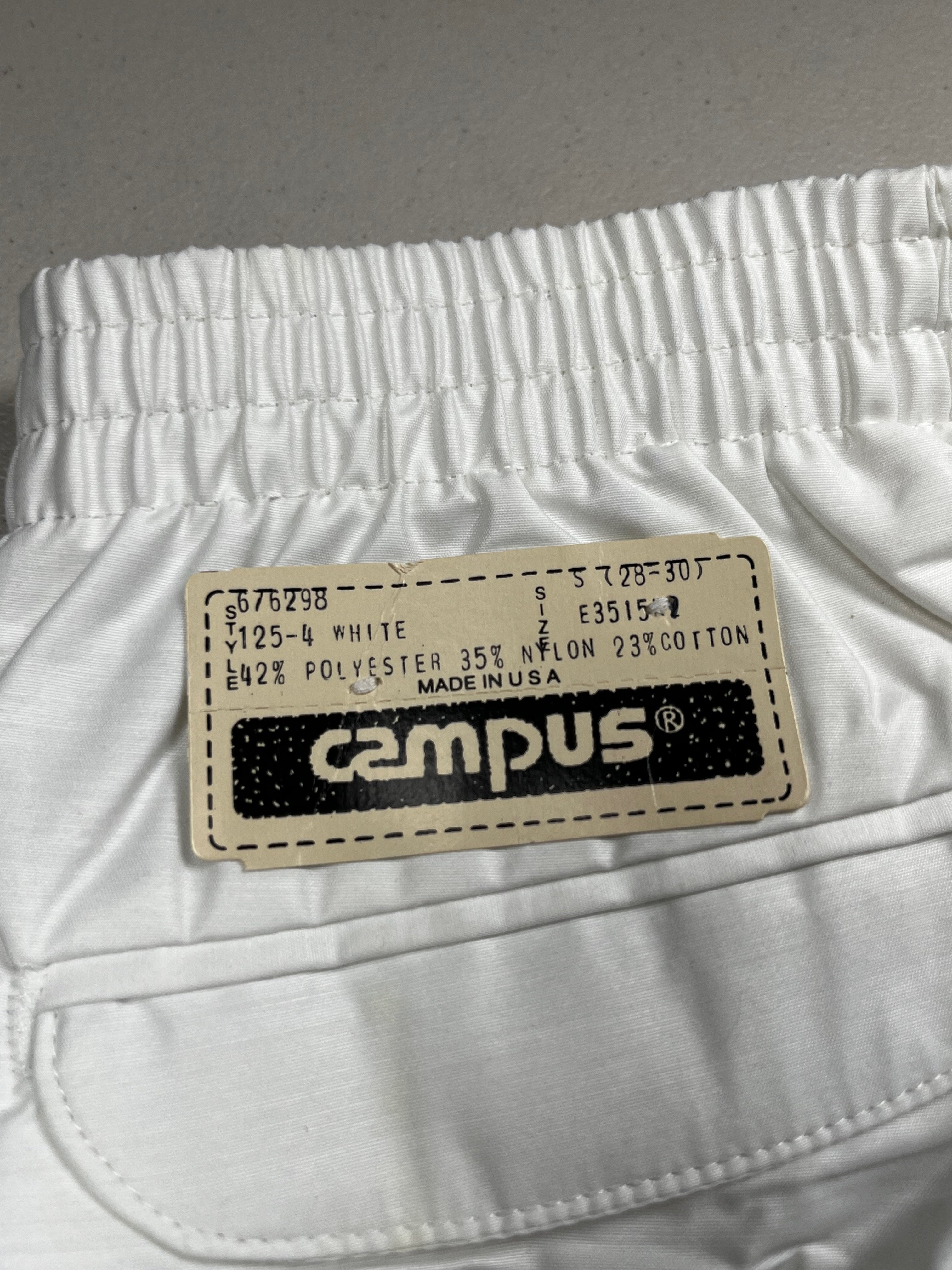 Vintage Campus White Straight Leg Track Pants