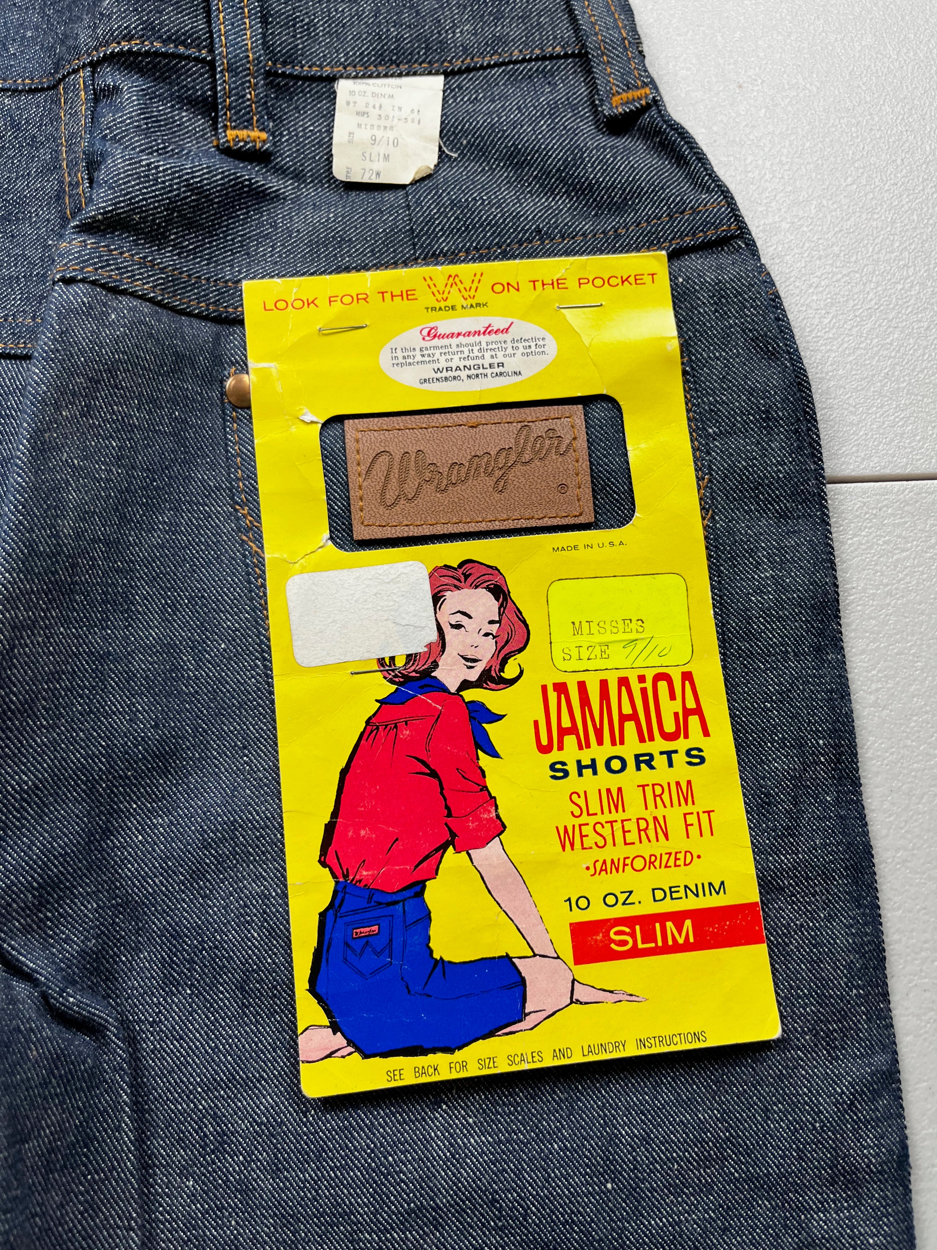 Deadstock 1960s Vintage Wrangler Jamaica Denim Shorts