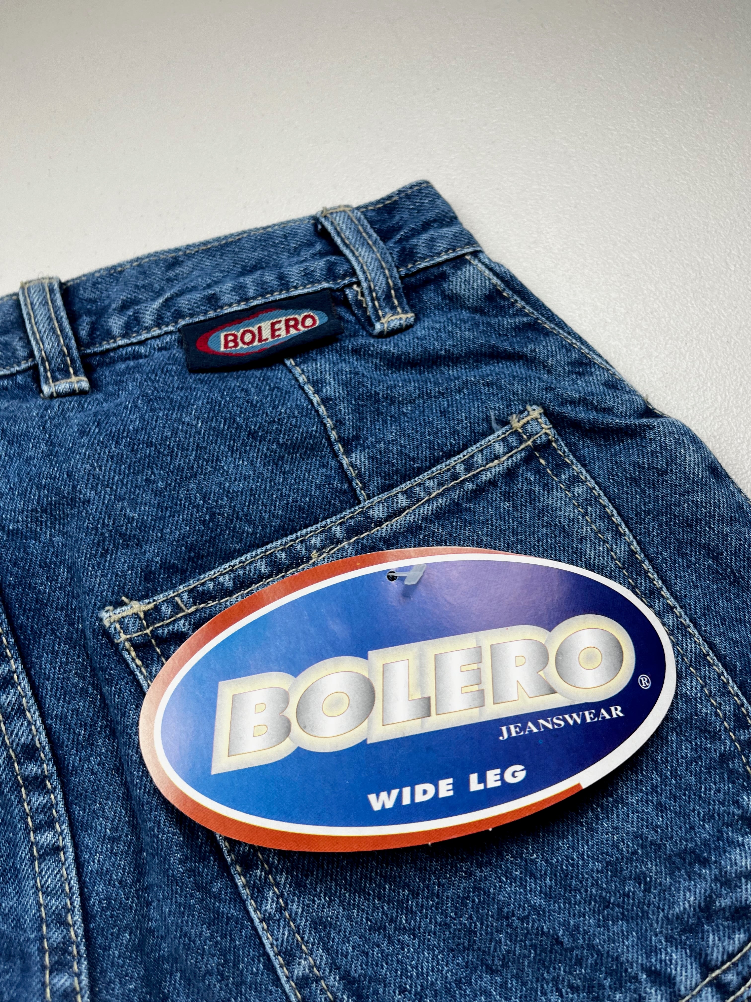 Vintage Y2K Bolero Wide-Leg Side-Stripe Denim Jeans