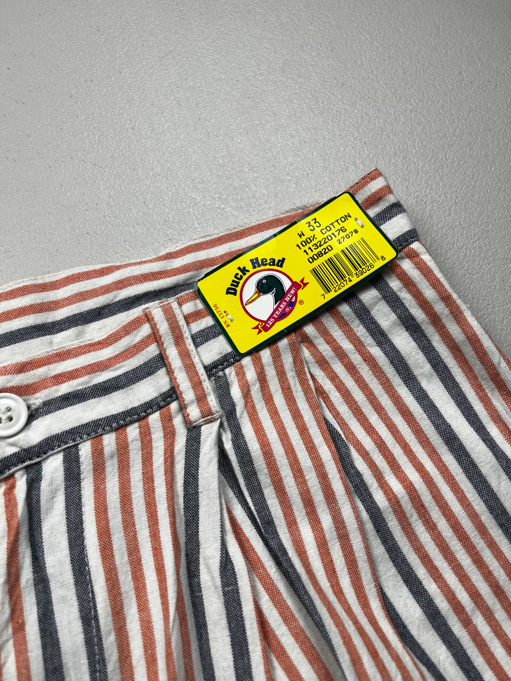 Vintage 90s Duck Head Deadstock Striped Twill Shorts