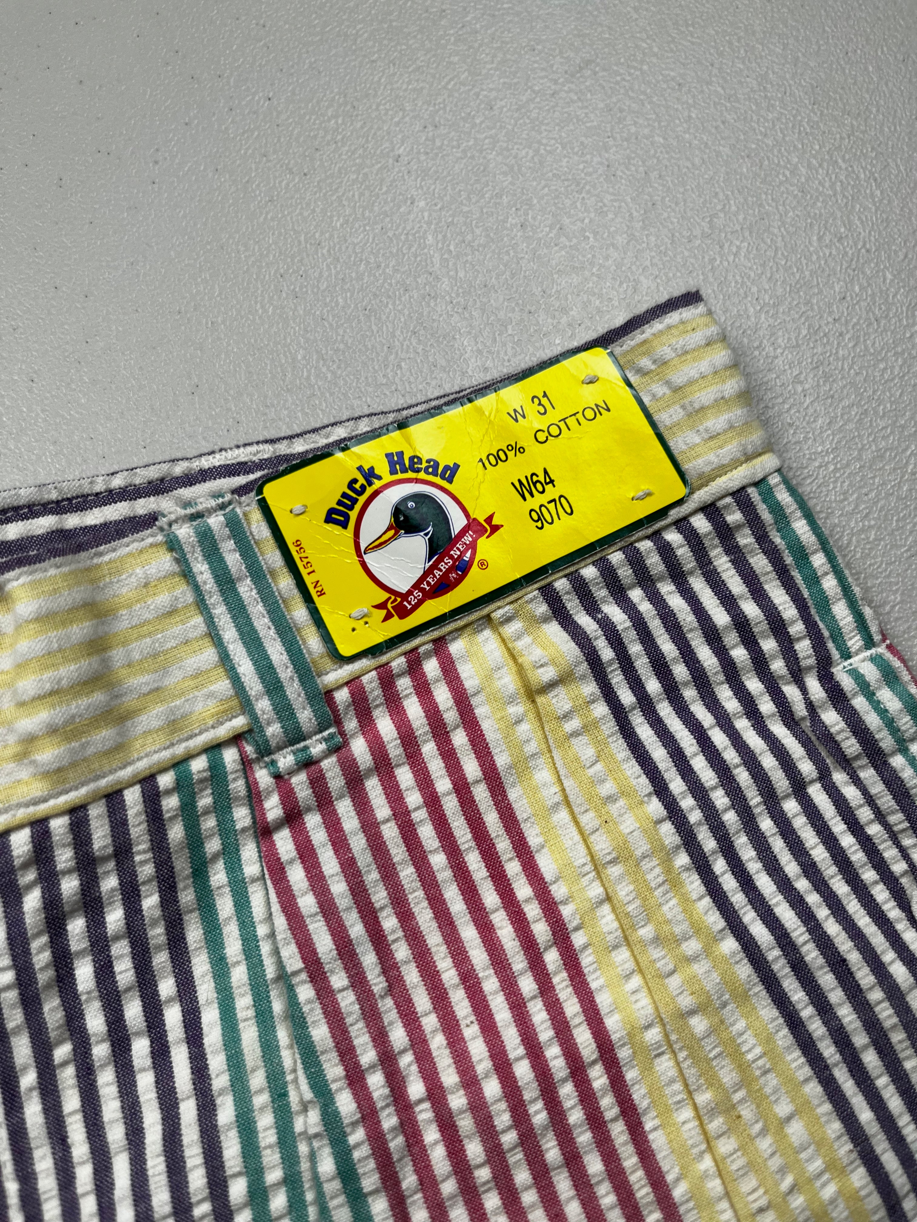 Vintage 90s Duck Head Multi-Color Striped Seersucker Shorts