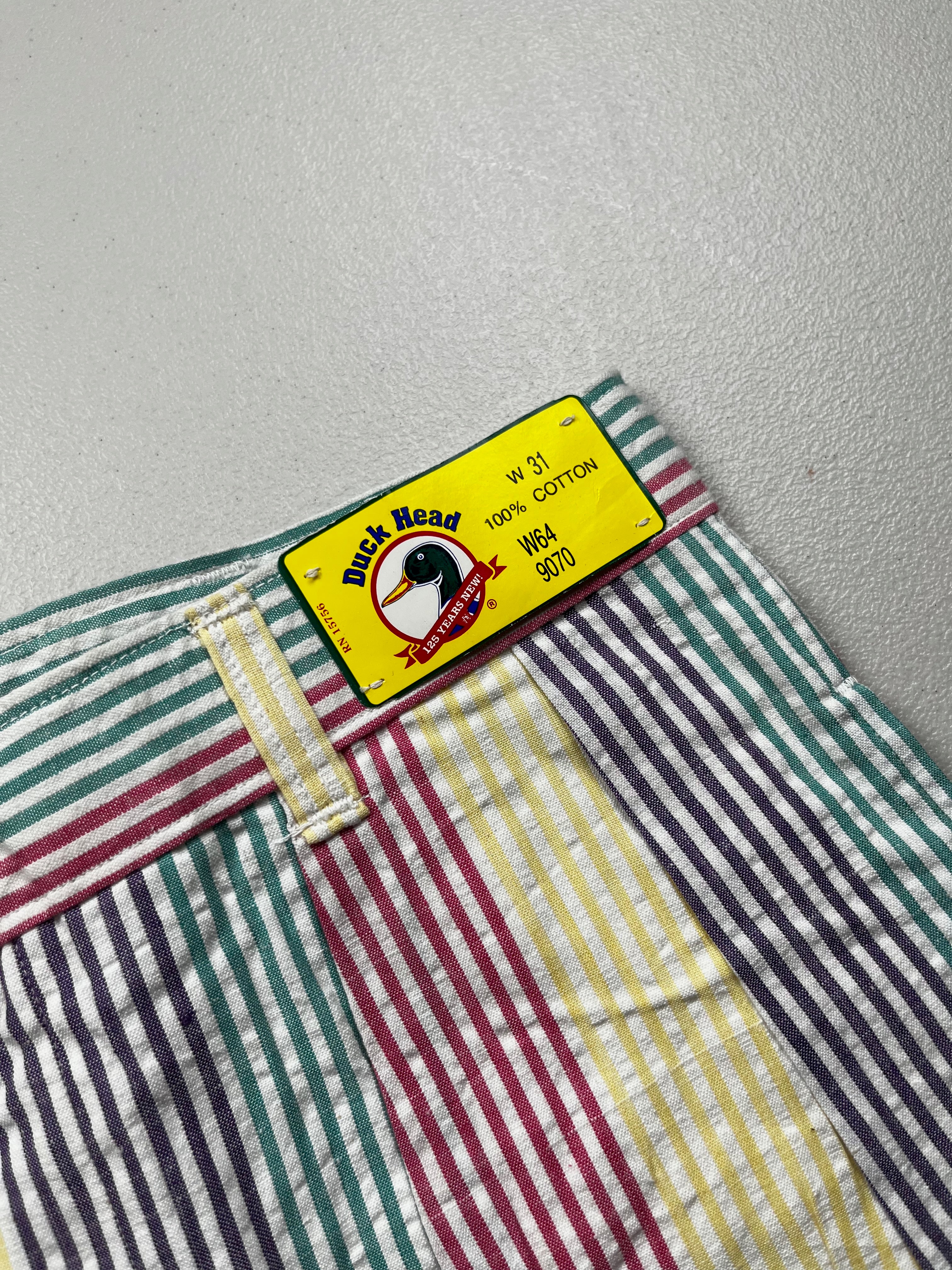 Vintage 90s Duck Head Multi-Color Striped Seersucker Shorts
