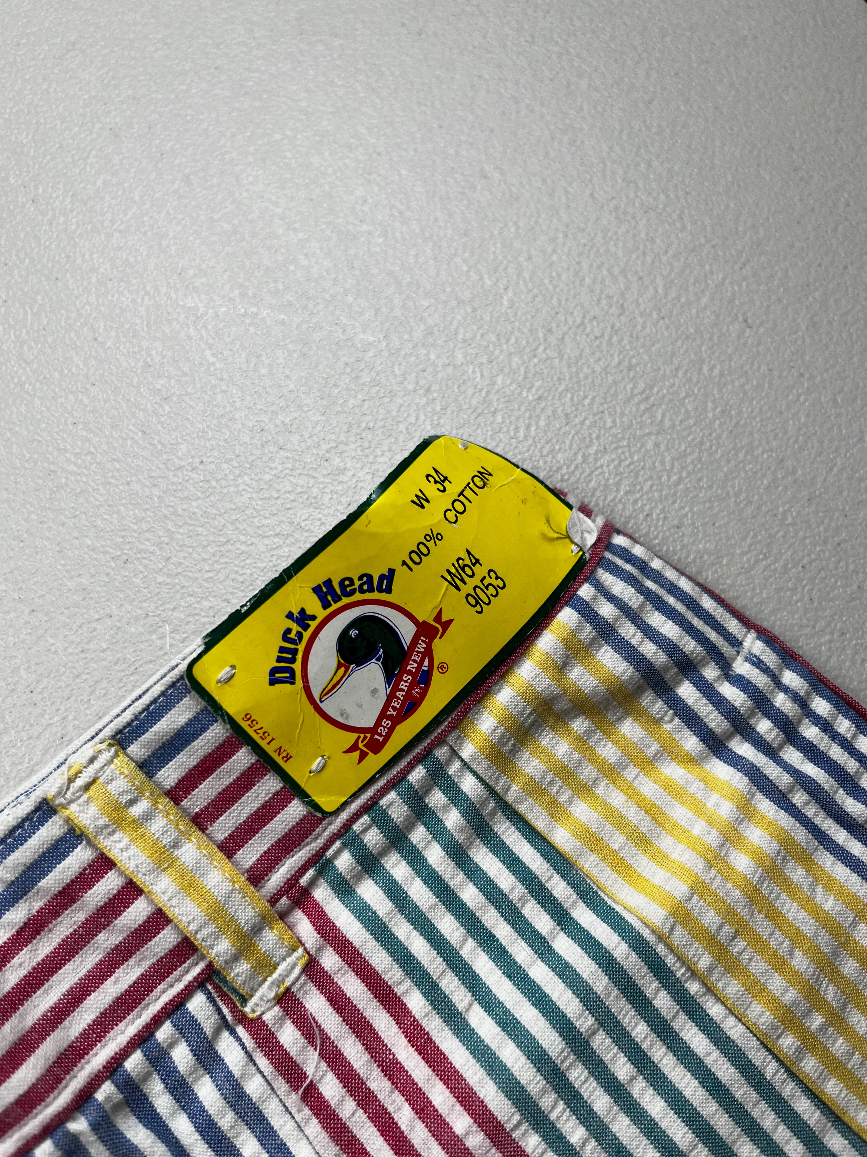 Vintage 90s Duck Head Multi-Color Striped Seersucker Shorts