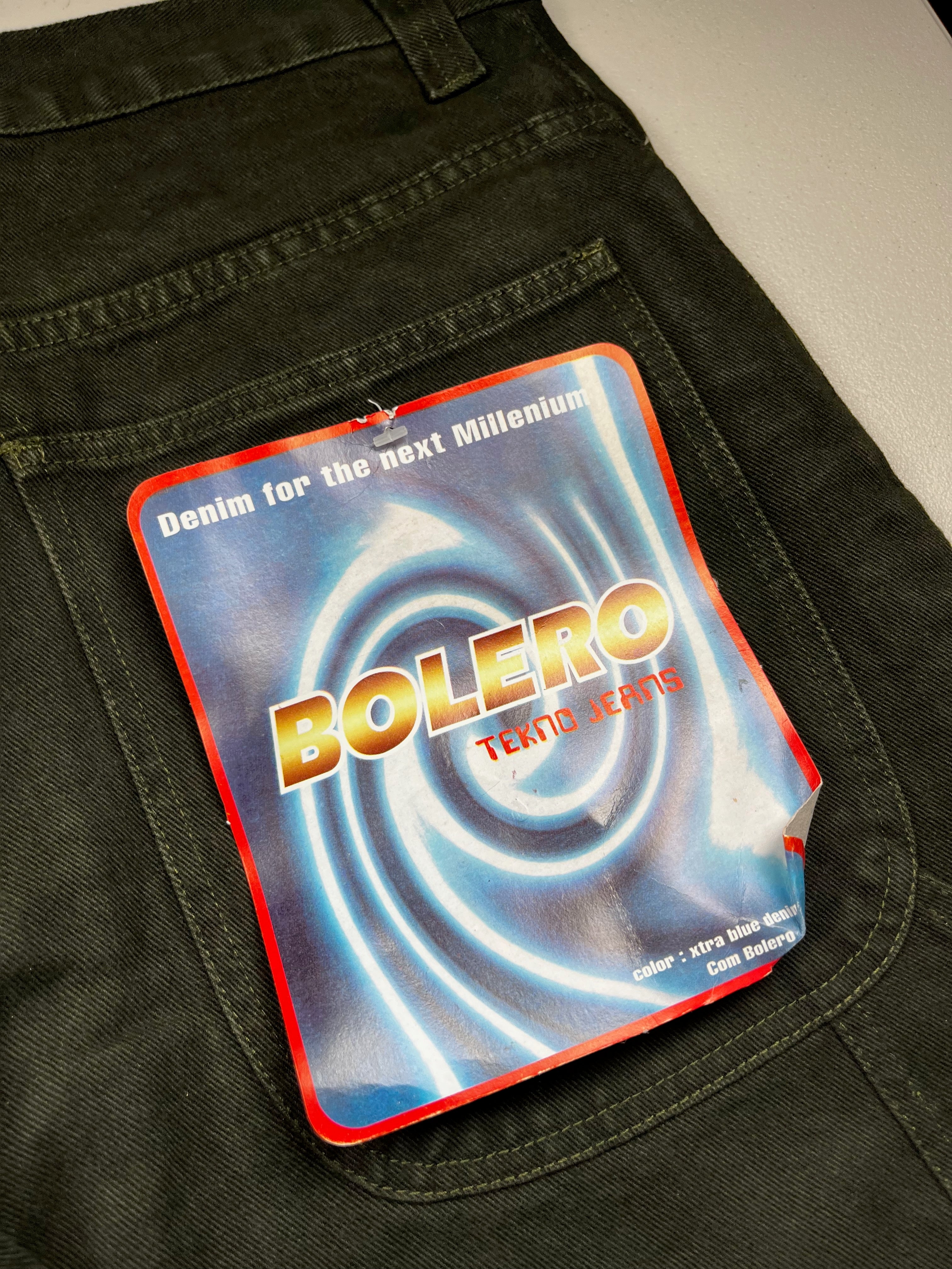 Bolero Tekno Black Wide Leg Denim Rave Skate Jeans