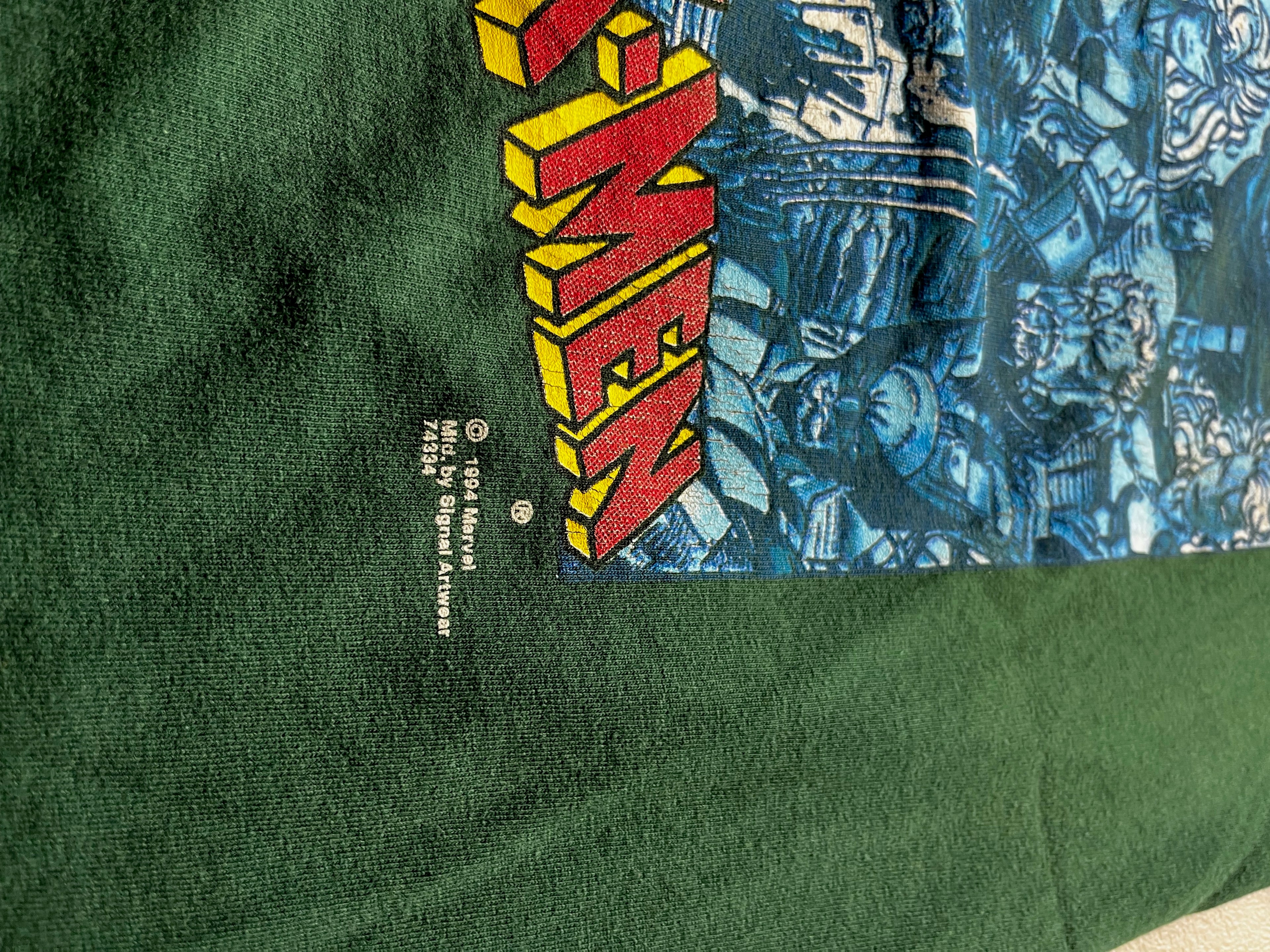 Vintage 1994 Marvel X-Men Graphic Lightweight Hoodie Green