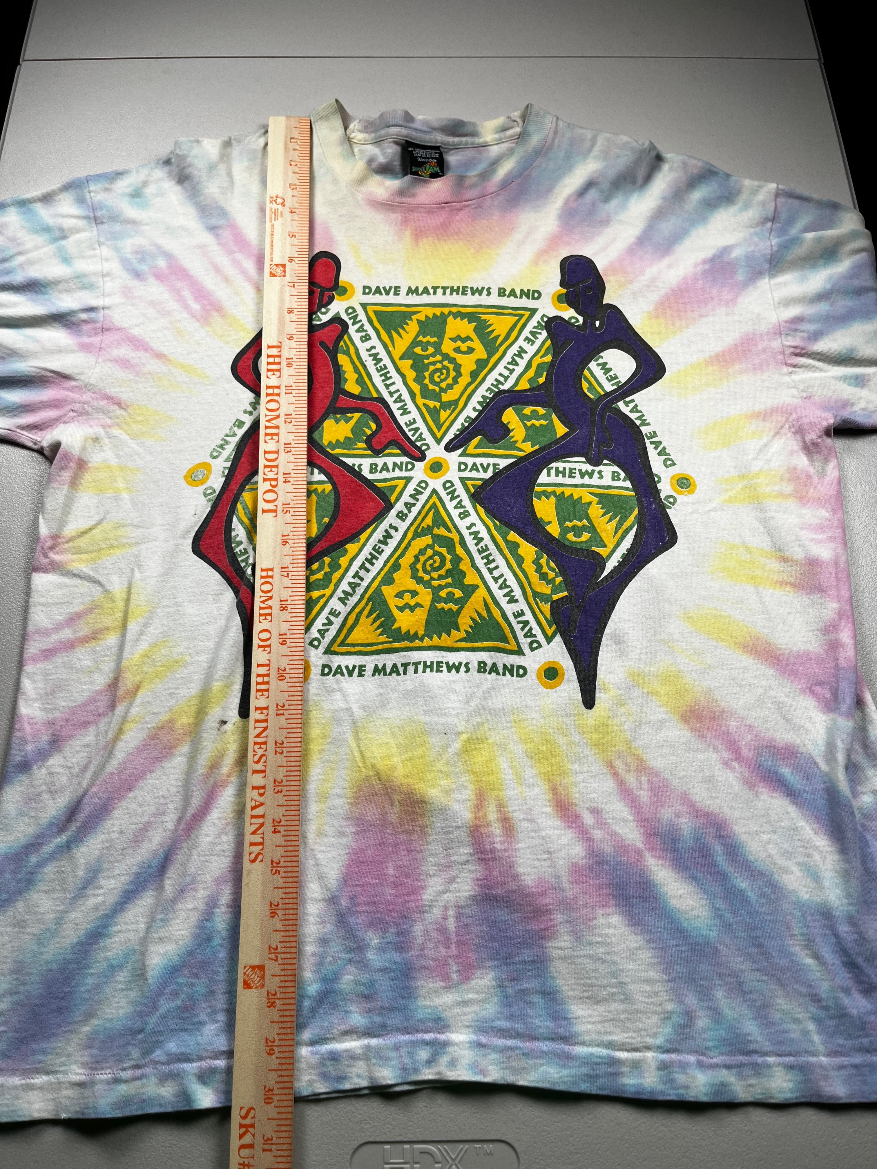 Vintage 1998 Dave Matthews Band Tie-Dye Long-Sleeve Concert Shirt
