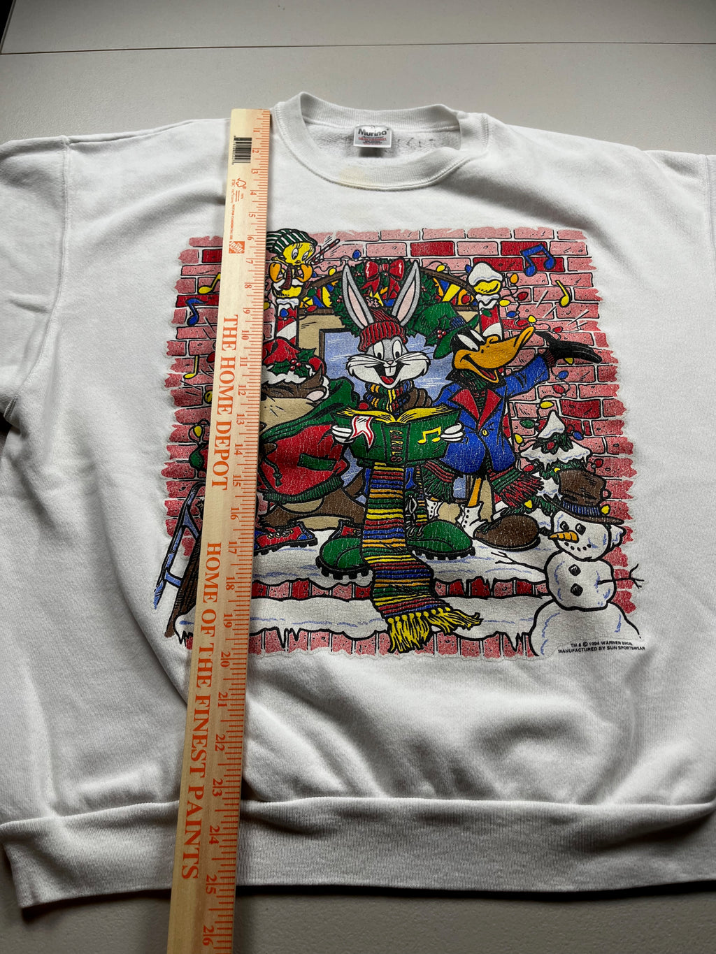 Vintage 1990s Looney Tunes Holiday Sweatshirt By Warner Bros