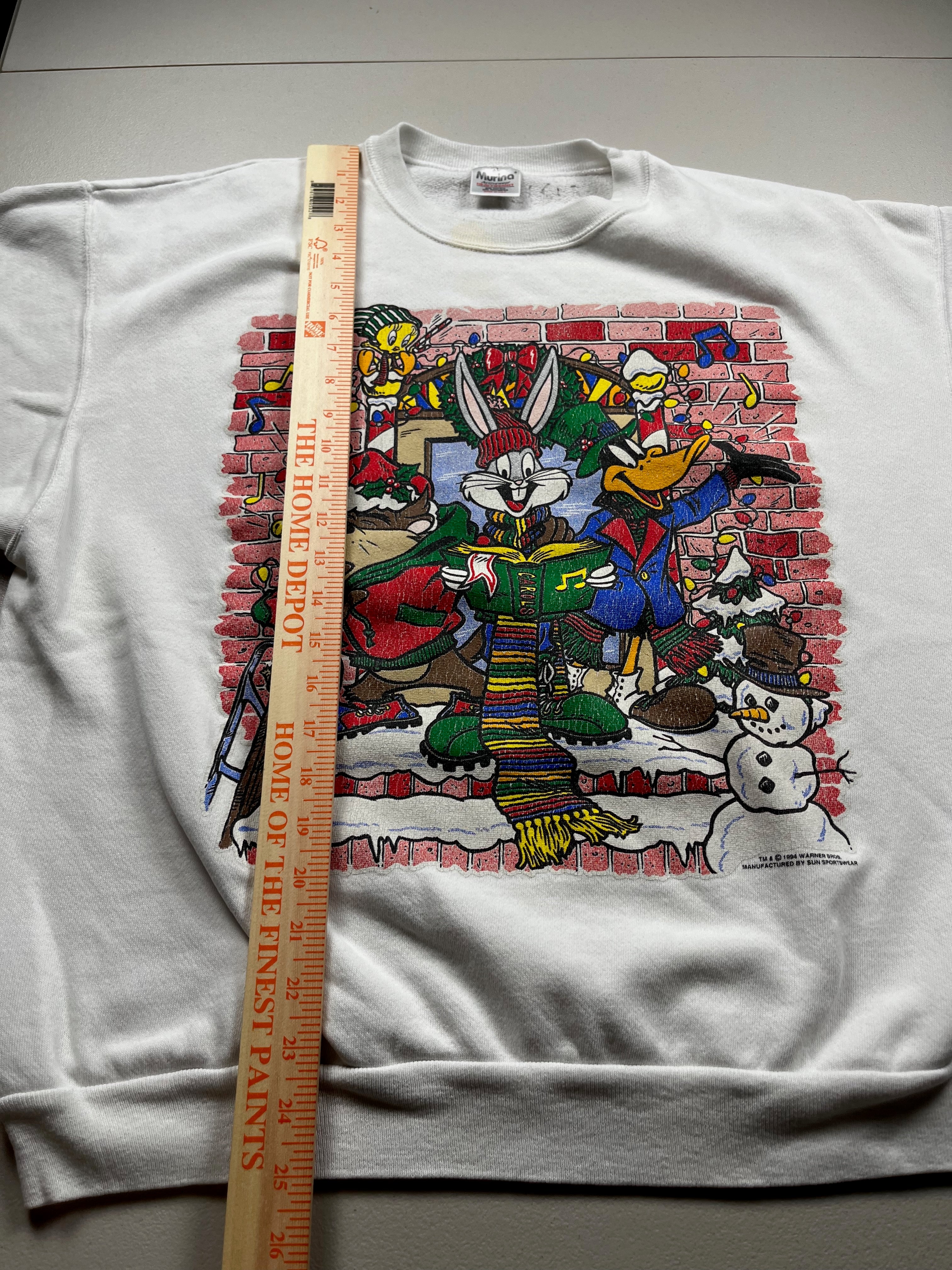 Vintage 1990s Looney Tunes Holiday Sweatshirt By Warner Bros