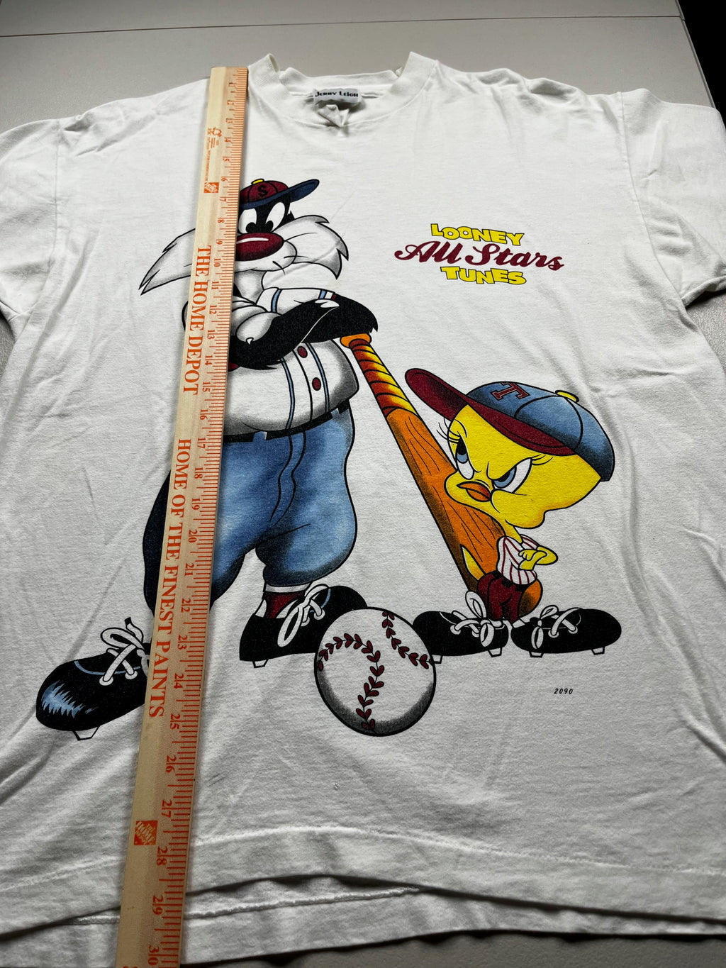 Vintage 1994 Looney Tunes Baseball T-Shirt Sylvester Tweety Graphic Tee