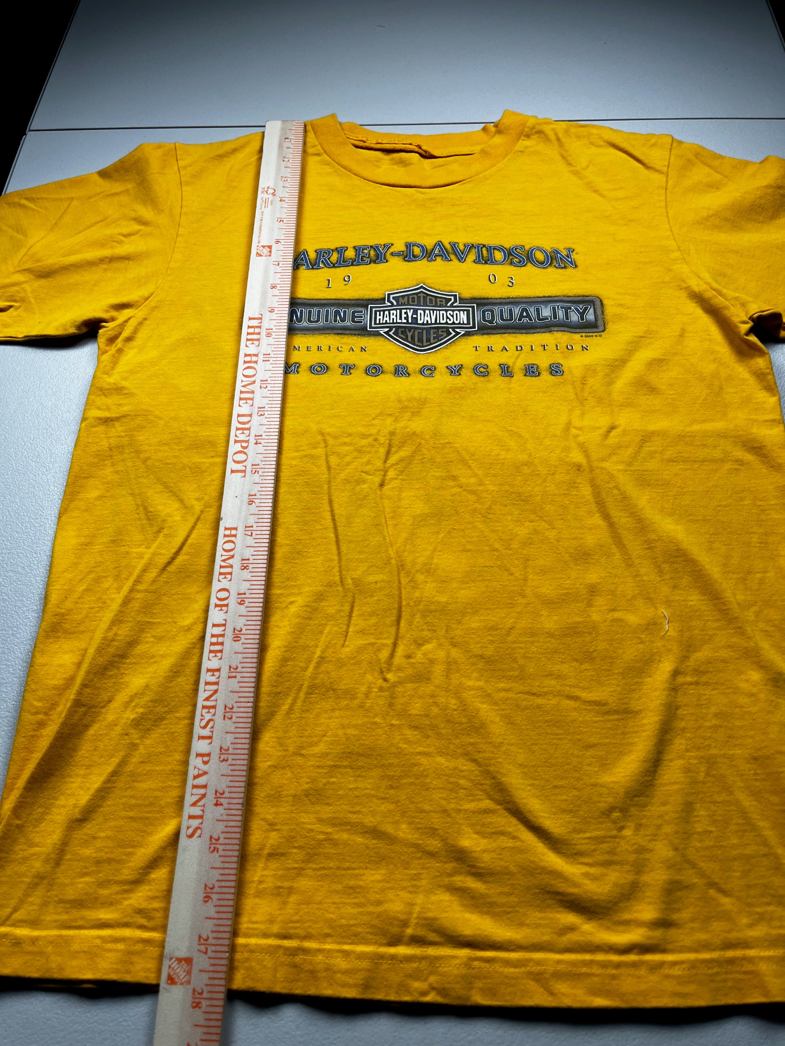 Vintage Y2K Harley Davidson Yellow T-Shirt