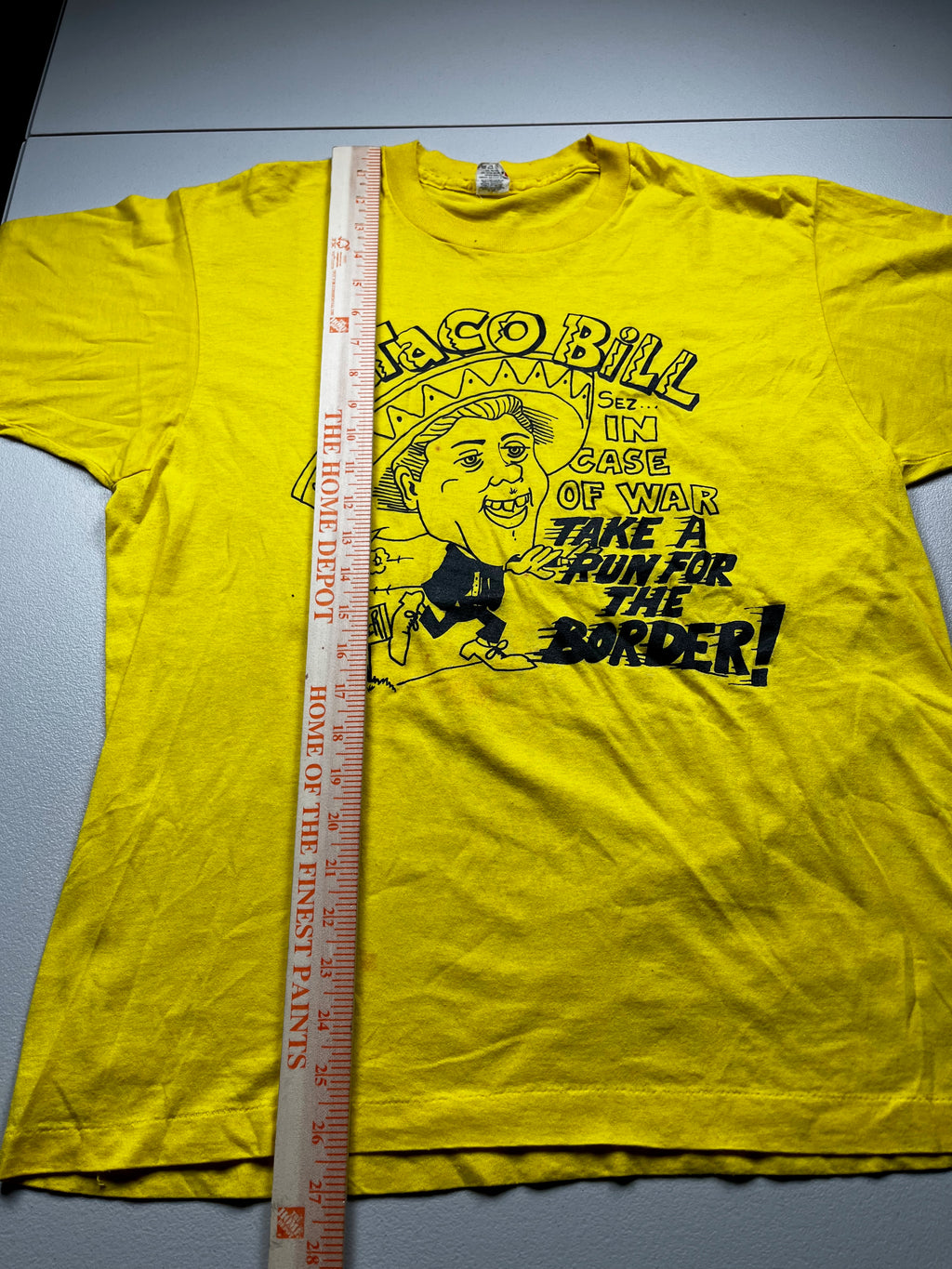 Vintage 1990s Taco Bill Clinton Sez Run For The Border Parody T-Shirt