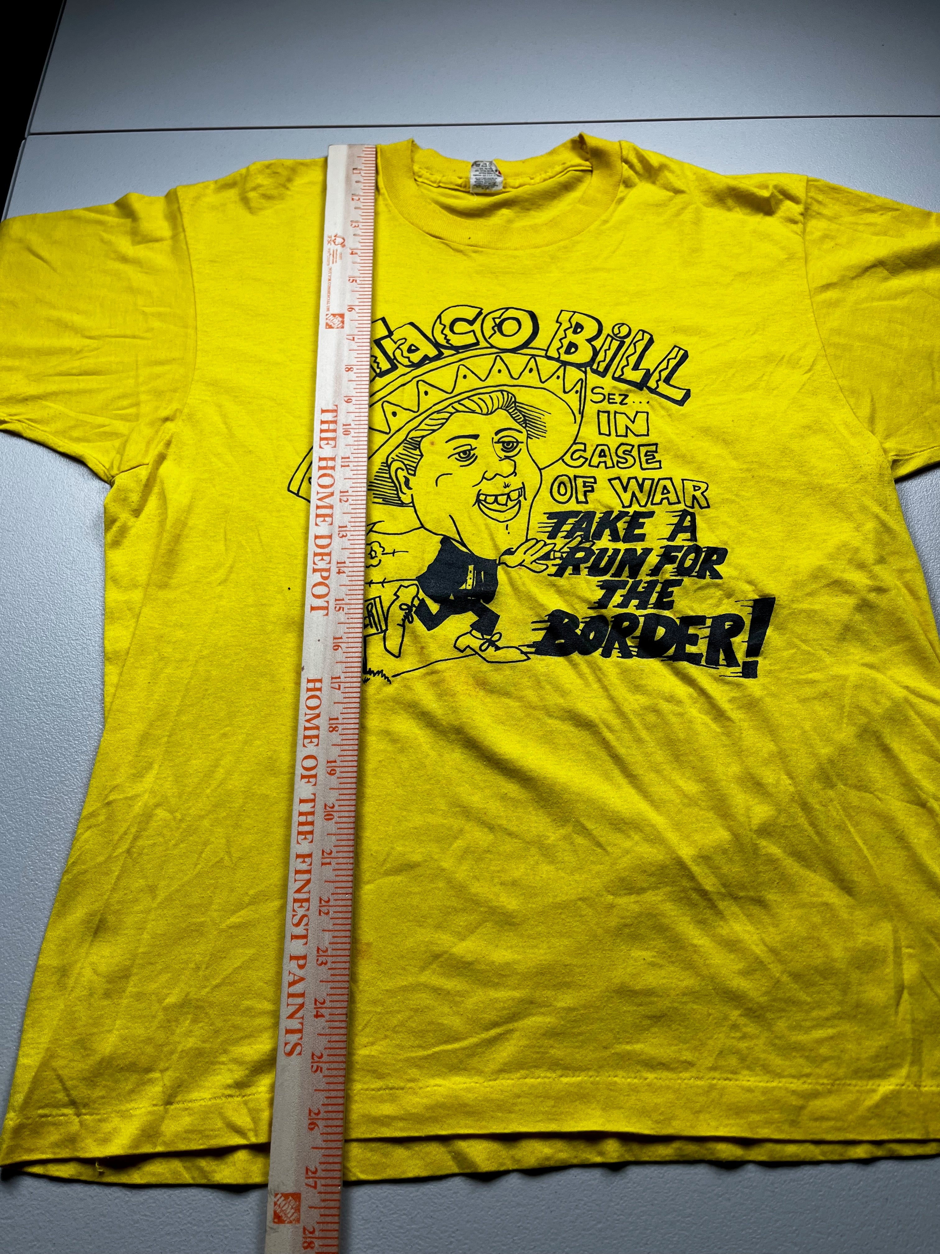 Vintage 1990s Taco Bill Clinton Sez Run For The Border Parody T-Shirt