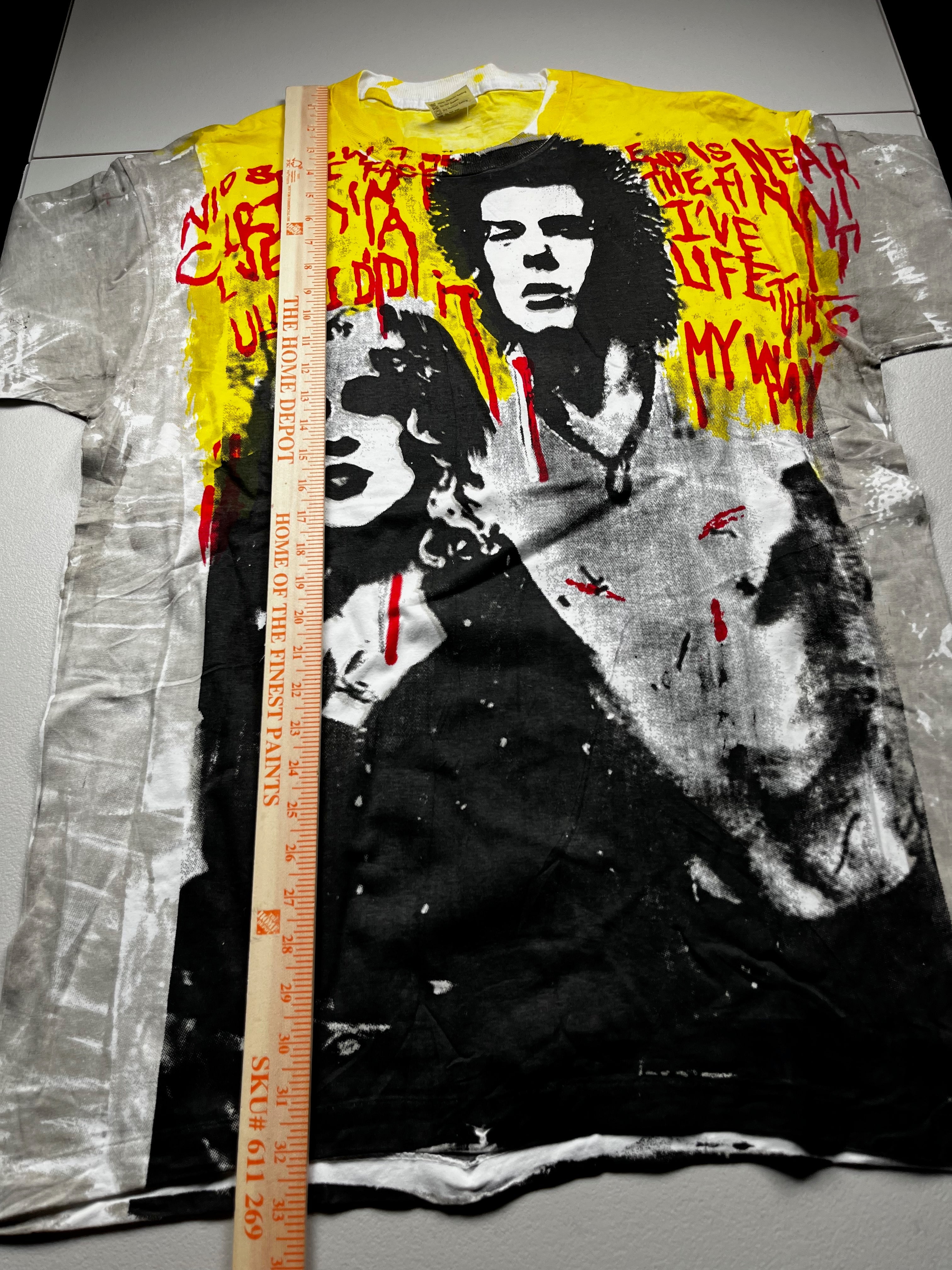 Vintage 1990s Sid Vicious Nancy Spungen All Over Print Promo T-Shirt
