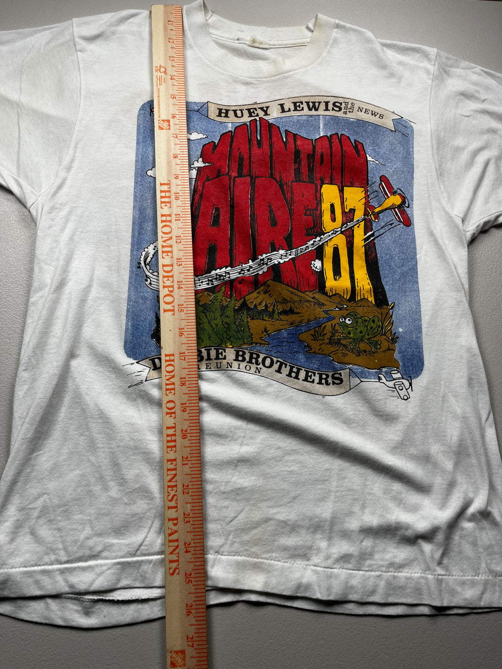 Vintage 1987 Mountain Aire Festival Huey Lewis The Doobie Brothers Tour T-Shirt