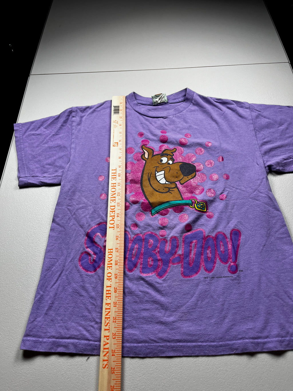 Vintage Scooby-Doo Glitter Graphic Cartoon T-Shirt Purple